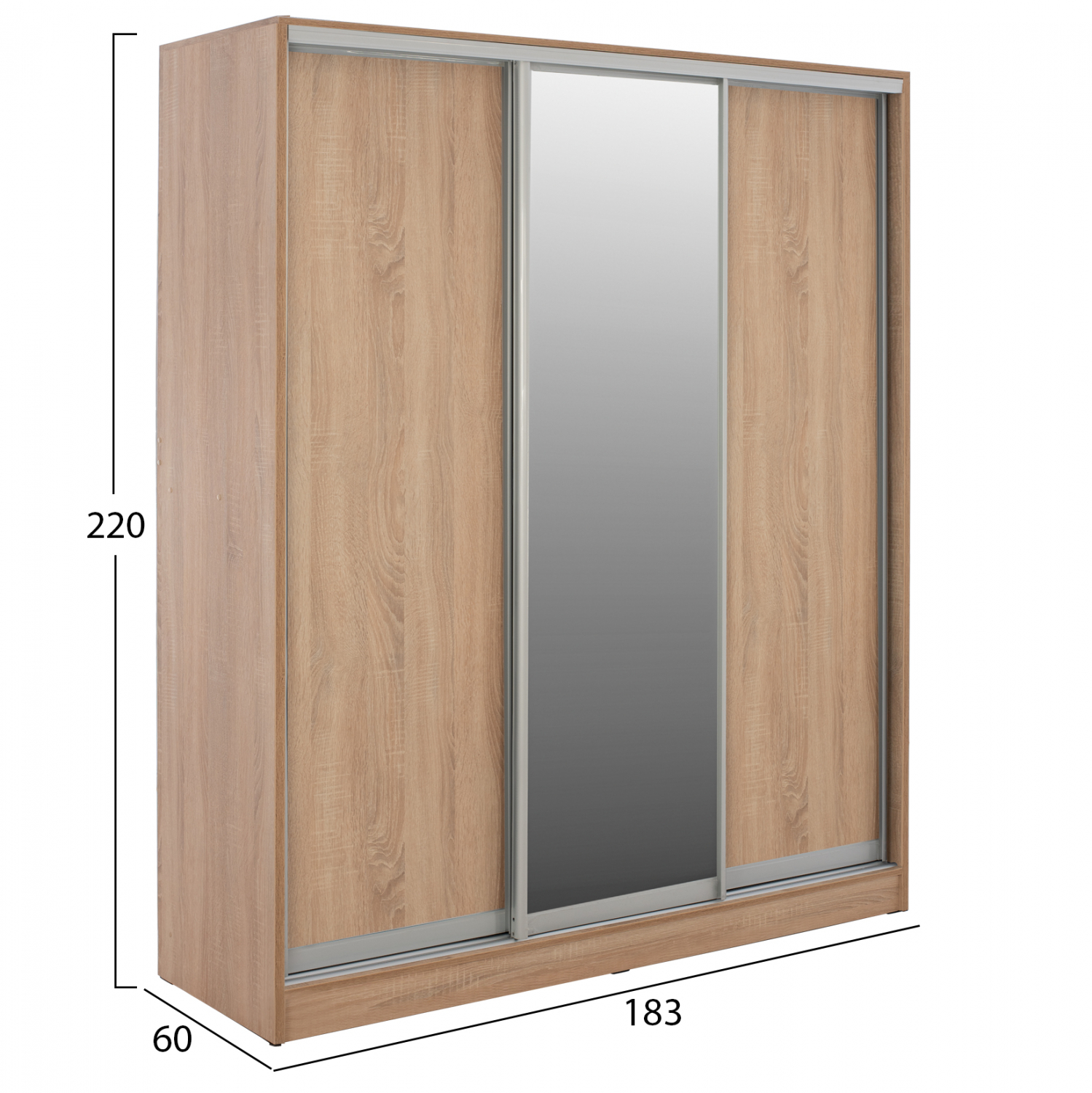 ΝΤΟΥΛΑΠΑ ΣΥΡΟΜΕΝΗ ADLER  ΜΕΛΑΜΙΝΗΣ SONAMA ΜΕ ΚΑΘΡΕΦΤΗ 3ΦΥΛΛΗ HM2461.01  183x60x220 εκ. 2