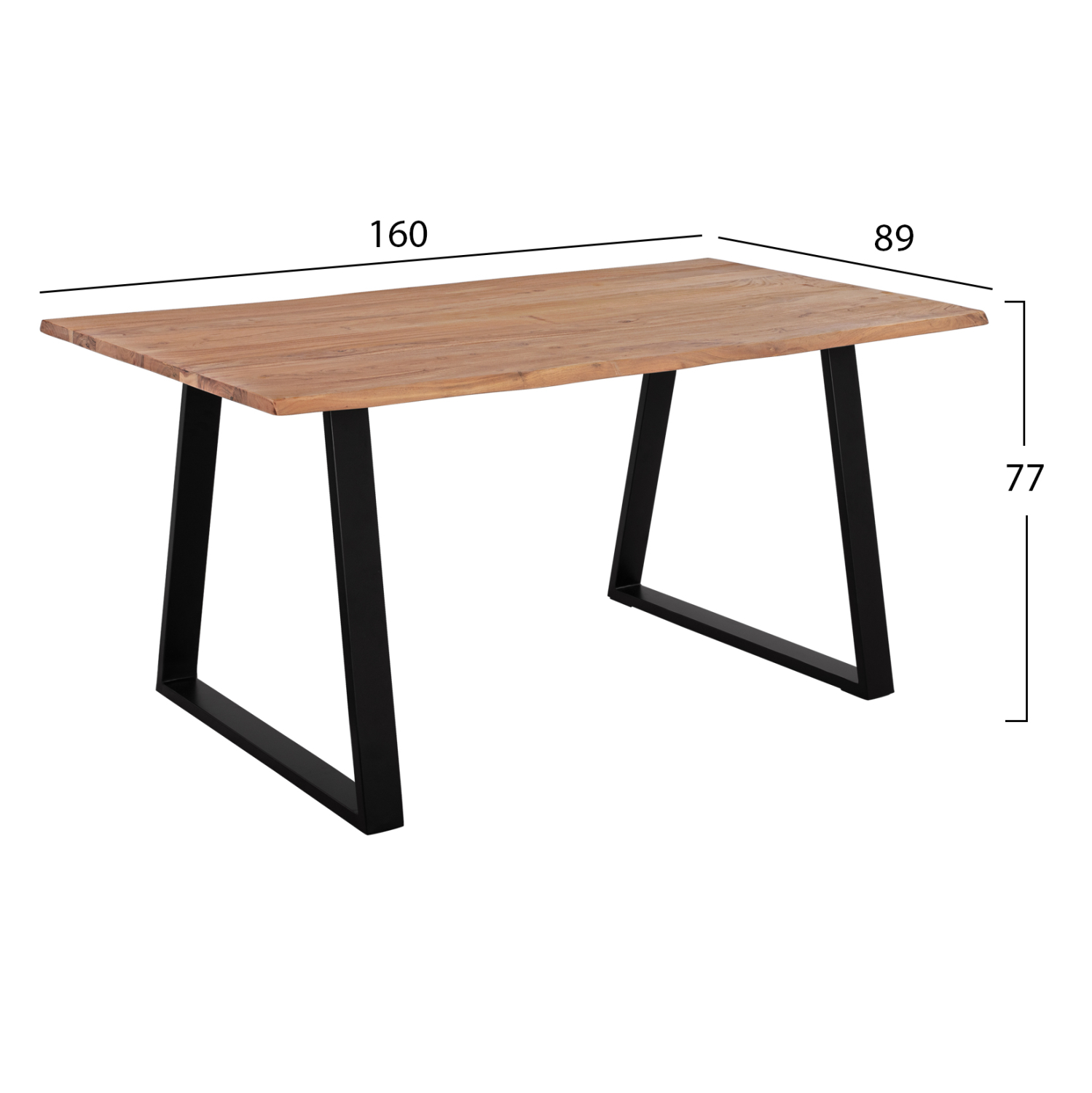 ΤΡΑΠΕΖΙ ΤΡΑΠΕΖΑΡΙΑΣ SOFIA SLIM HM8500.11 ΜΑΣΙΦ ΞΥΛΟ ΑΚΑΚΙΑΣ 160x90x76Υ εκ. 2