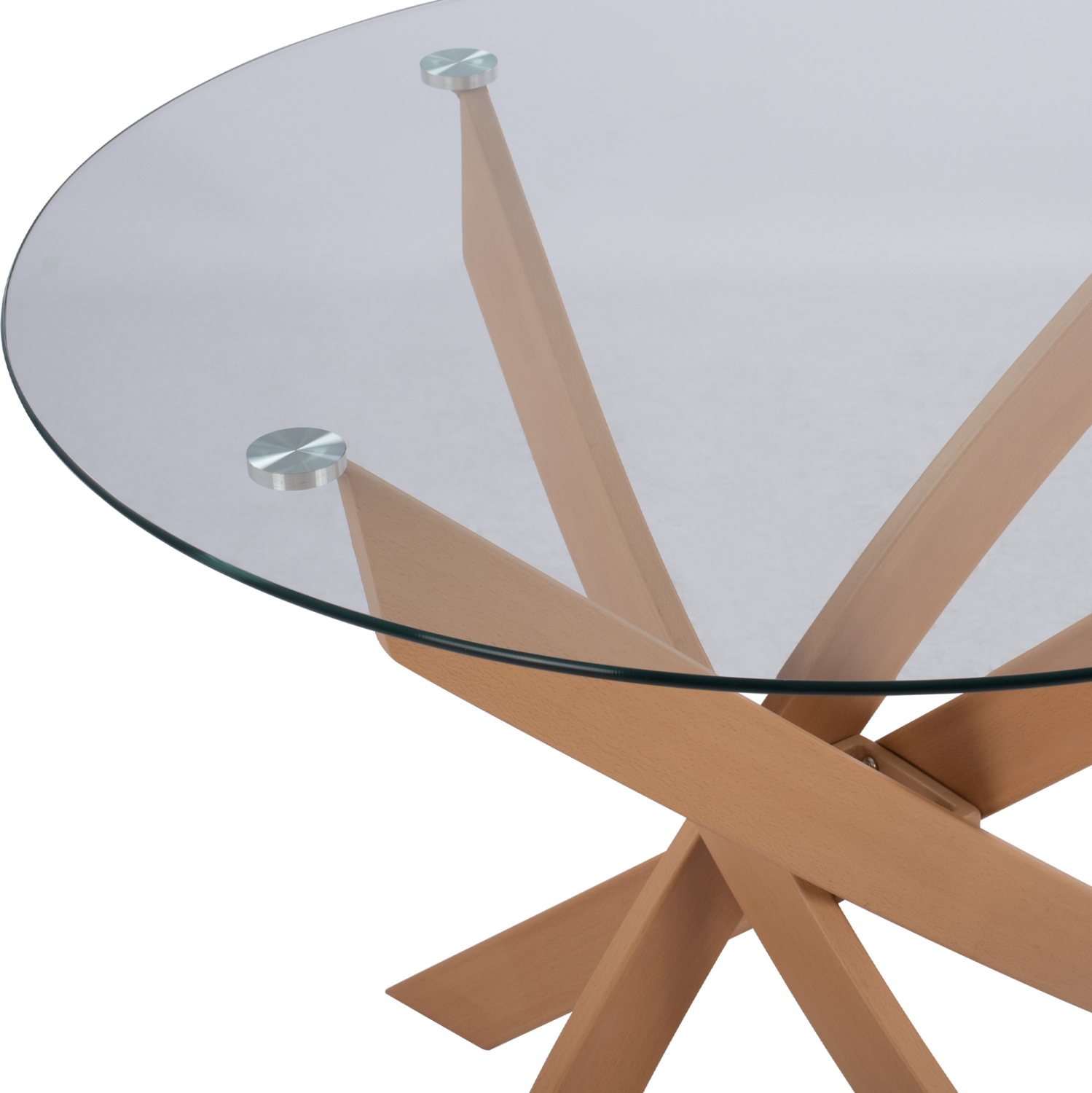 ΤΡΑΠΕΖΙ ΤΡΑΠΕΖΑΡΙΑΣ ΣΤΡΟΓΓΥΛΟ JADA ΜΕΤΑΛΛΙΚΑ ΠΟΔΙΑ ΜΕ ΥΦΗ ΞΥΛΟΥ ΚΑΙ ΓΥΑΛΙ Φ120X75Y εκ.HM8733.02 3