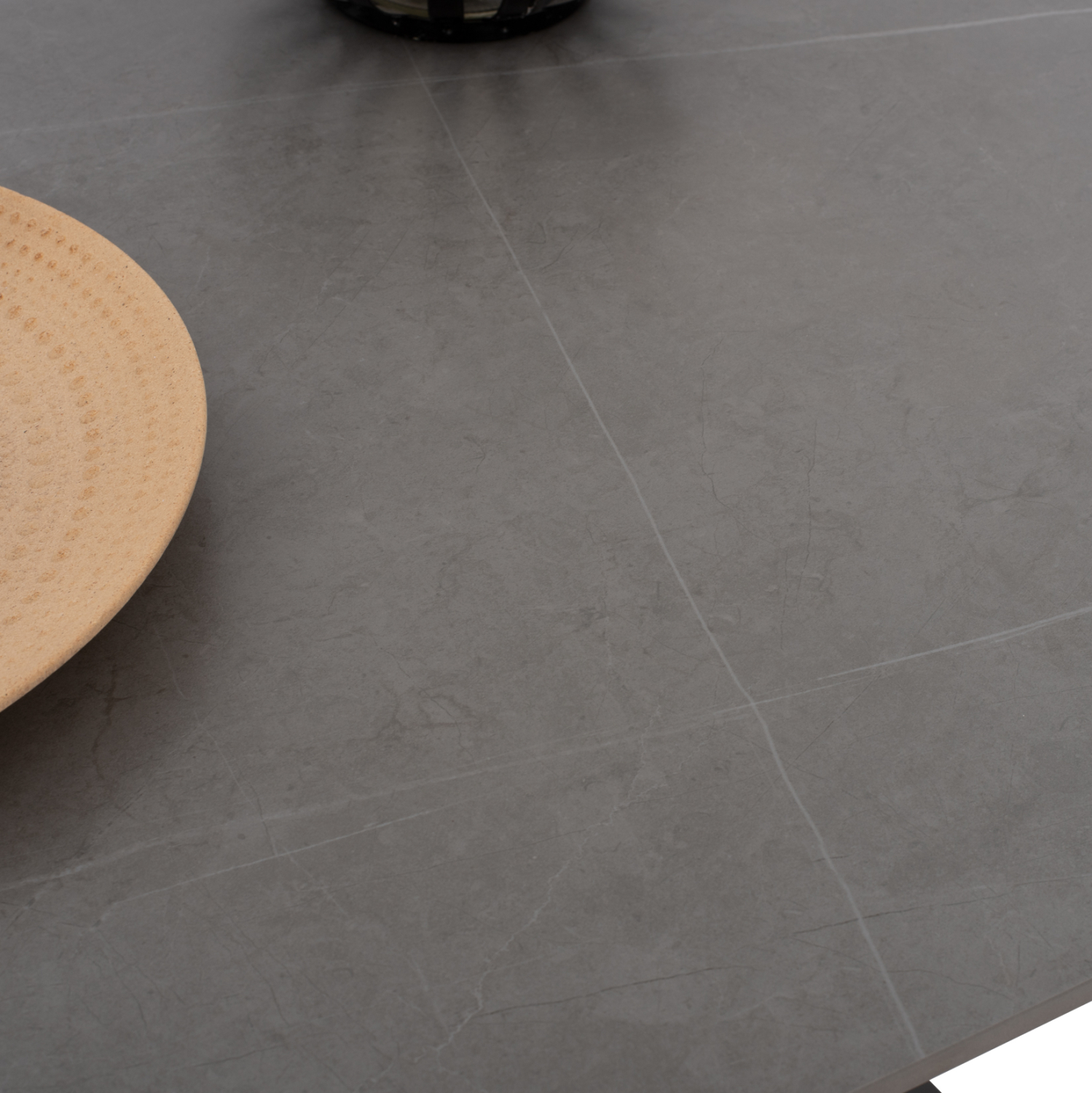 ΤΡΑΠΕΖΙ ΤΡΑΠΕΖΑΡΙΑΣ SYNTEC HM9308.03 SINTERED STONE ΓΚΡΙ ΜΕΤΑΛΛΙΚΑ ΠΟΔΙΑ 160x90x75Υεκ. 7