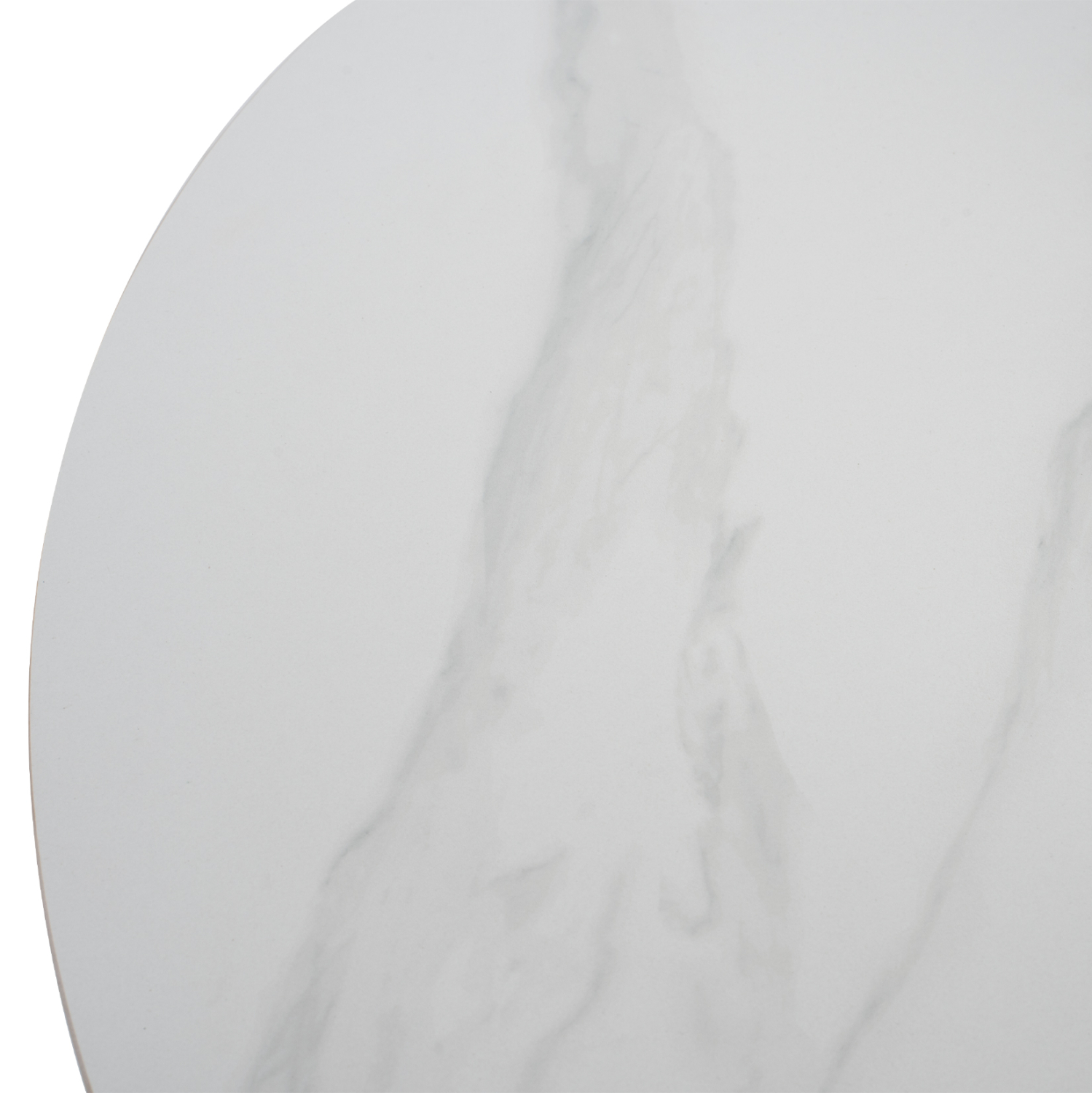 ΤΡΑΠΕΖΙ ΤΡΑΠΕΖΑΡΙΑΣ ΣΤΡΟΓΓΥΛΟ SYNTEC HM9309.02 SINTERED STONE ΛΕΥΚΟ ΜΕΤΑΛ.ΠΟΔΙΑ Φ115x75Y εκ. 8