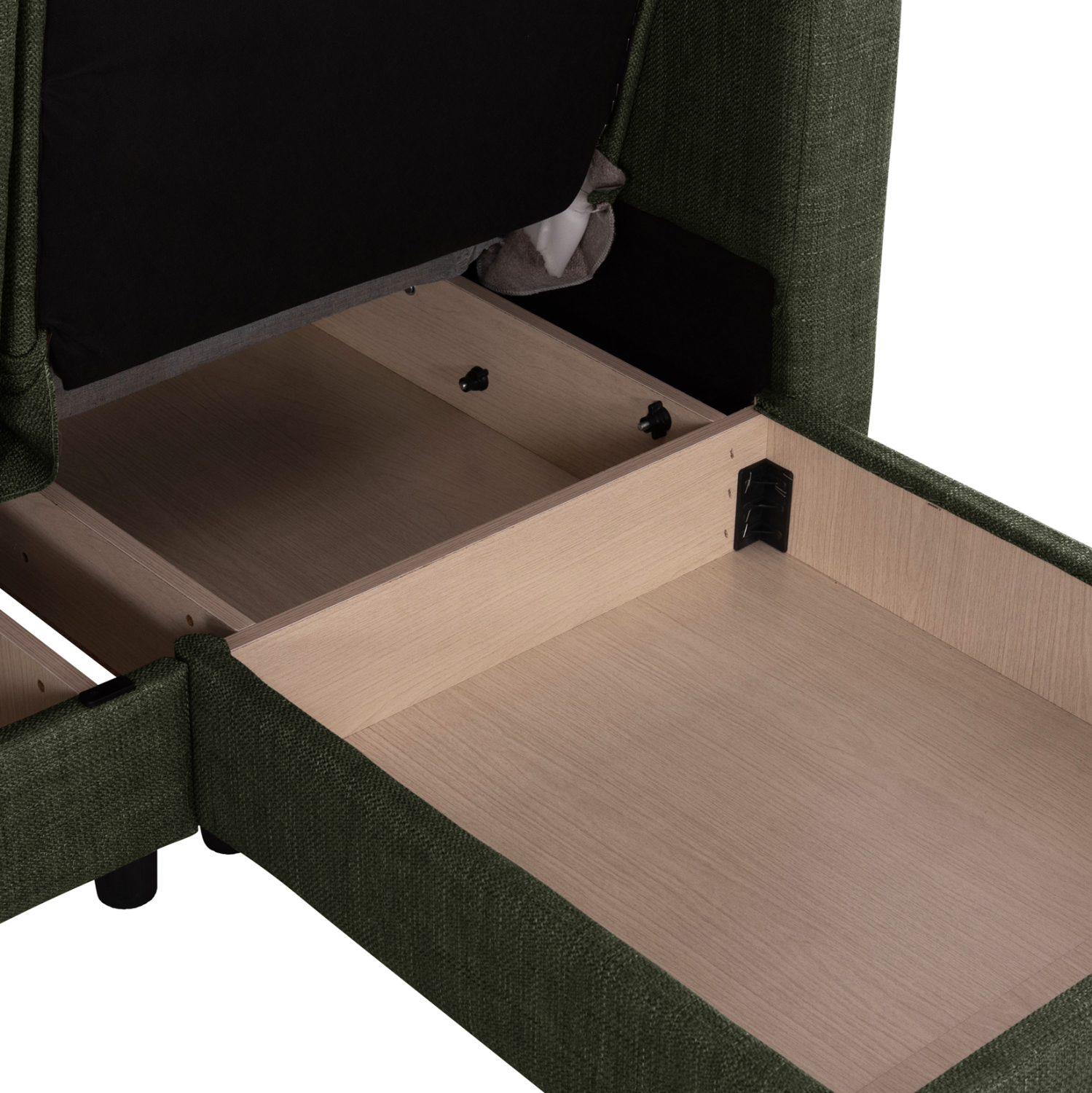 ΚΑΝΑΠΕΣ ΚΡΕΒΑΤΙ GHUFRAN ΓΩΝΙΑ ΑΝΑΣΤΡΕΨΙΜΗ DARK OLIVE ΜΕ ΑΠΟΘΗΚΕΤΙΚΟ ΧΩΡΟ HM3244.05 202x140x78Yεκ. 10