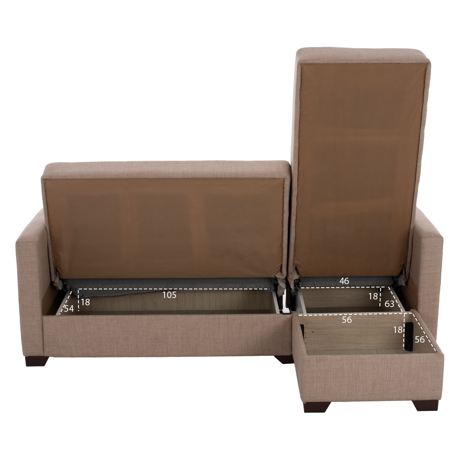 ΚΑΝΑΠΕΣ ΚΡΕΒΑΤΙ GHUFRAN ΓΩΝΙΑ ΑΝΑΣΤΡΕΨΙΜΗ ΜΠΕΖ HM3244.04 ΜΕ ΑΠΟΘΗΚΕΤΙΚΟ ΧΩΡΟ 200x133x77Yεκ. 5