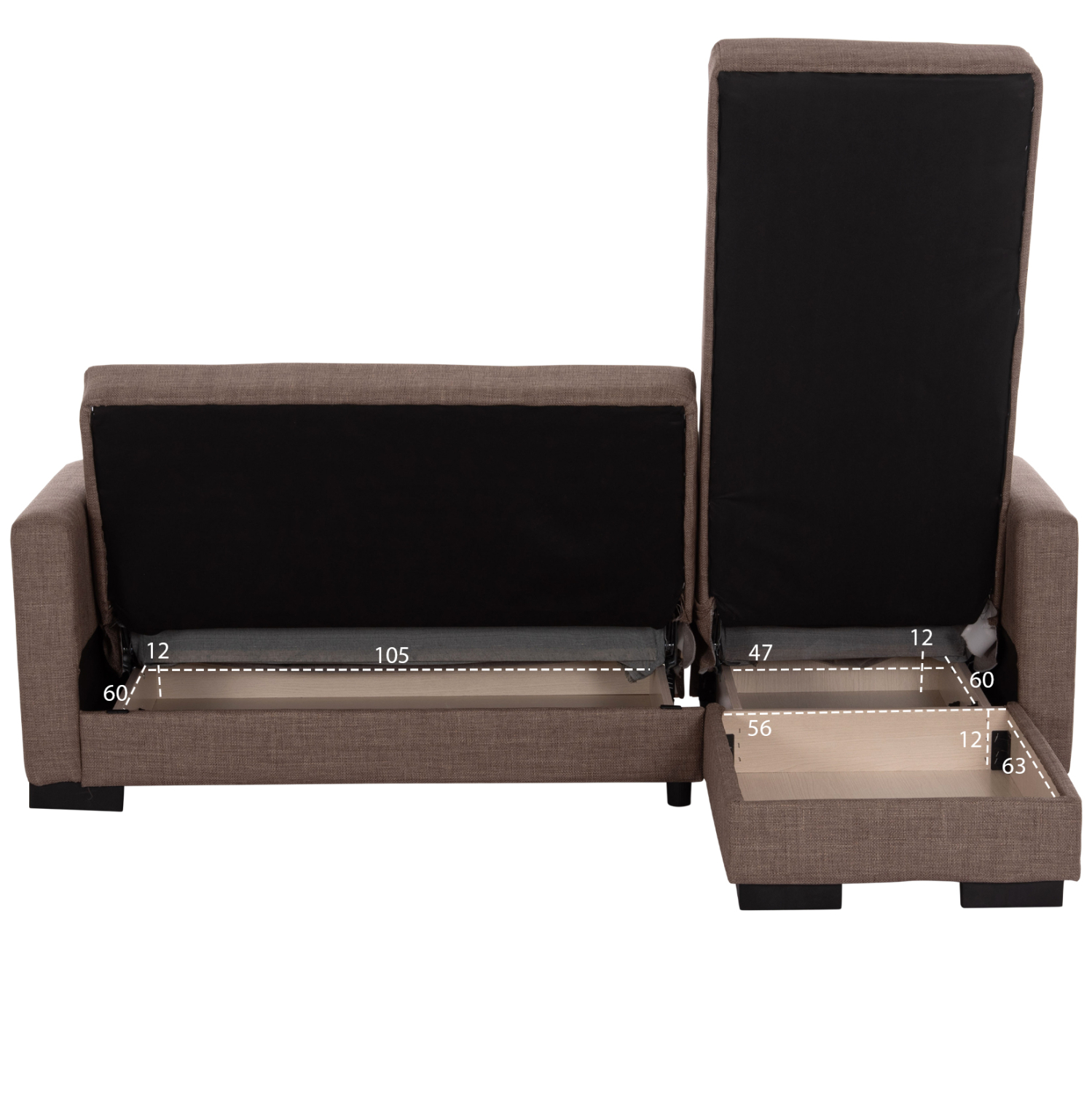 ΚΑΝΑΠΕΣ ΚΡΕΒΑΤΙ GHUFRAN ΓΩΝΙΑ ΑΝΑΣΤΡΕΨΙΜΗ ΚΑΦΕ HM3244.02 ΜΕ ΑΠΟΘΗΚΕΤΙΚΟ ΧΩΡΟ 202x140x78Yεκ. 4