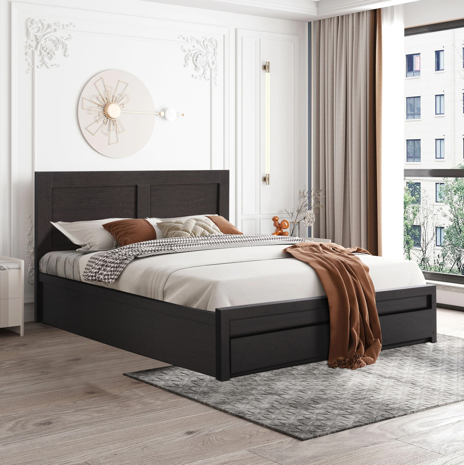 ΚΡΕΒΑΤΙ ΜΕΛΑΜΙΝΗΣ CAPRI HM312.11 ΜΕ 2 ΣΥΡΤΑΡΙΑ ΒΕΓΓΕ ΓΙΑ ΣΤΡΩΜΑ 150x200εκ. 2