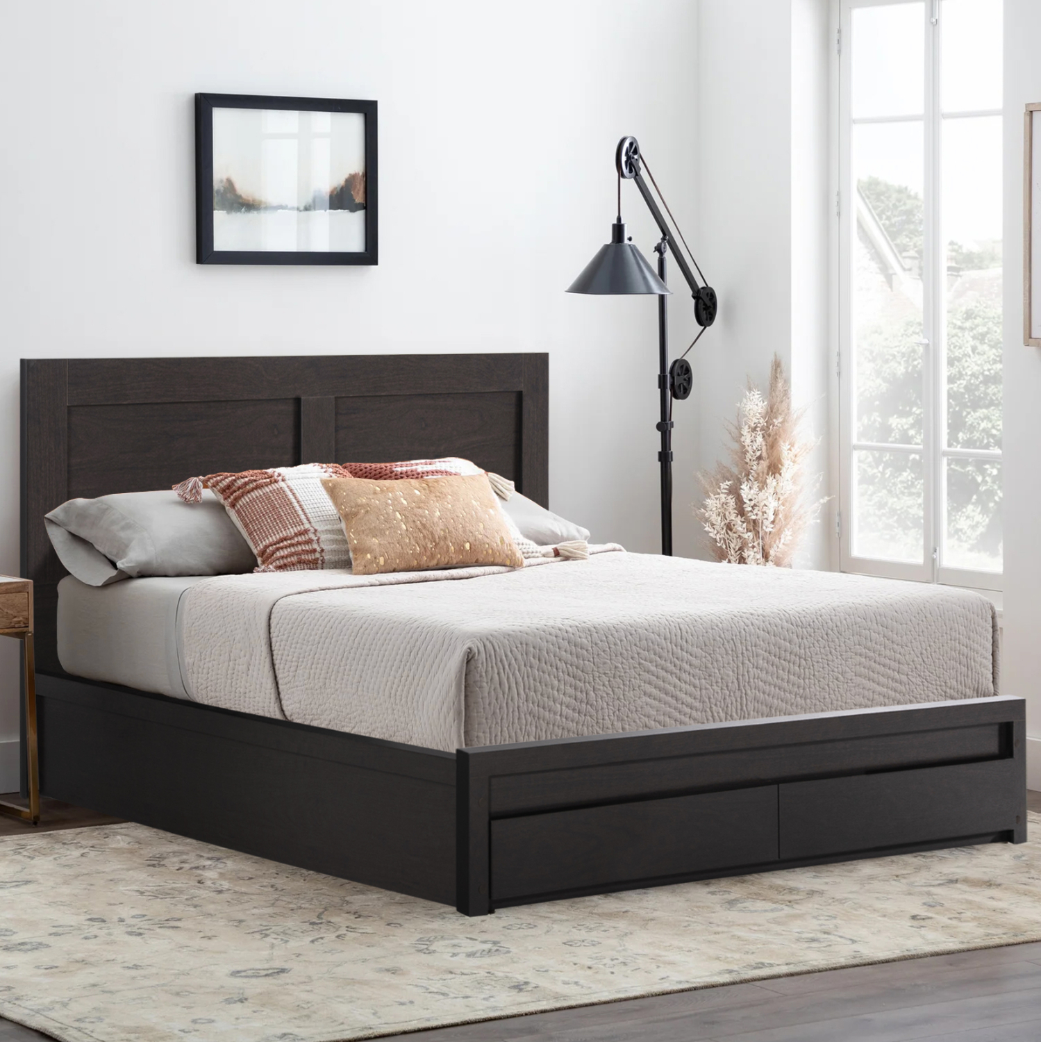 ΚΡΕΒΑΤΙ ΜΕΛΑΜΙΝΗΣ CAPRI HM599.11 ΜΕ 2ΣΥΡΤΑΡΙΑ-WENGE- ΓΙΑ ΣΤΡΩΜΑ 140x200εκ. 2