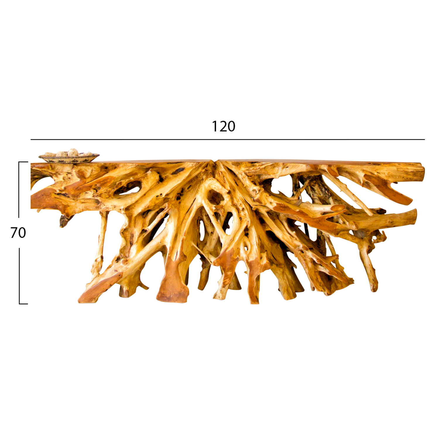 ΚΟΝΣΟΛΑ HM9369 ΑΠΟ ΜΑΣΙΦ ΞΥΛΟ ΤEAK ΦΥΣΙΚΟ 120Χ40Χ70Y EK. 2