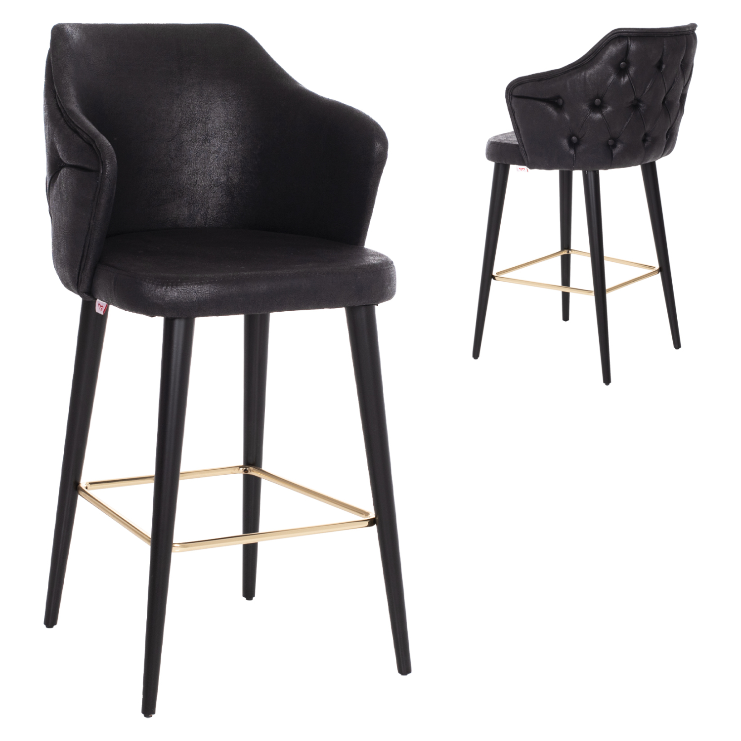 ΣΚΑΜΠΟ BAR ΕΠΑΓΓΕΛΜΑΤΙΚΟ ALONZO HM9281.14 Τ.NUBUCK ΜΑΥΡΟ ΞΥΛΙΝΟ 50x62x108,5Υεκ. 1