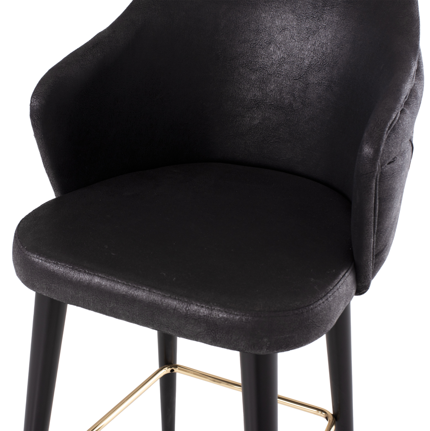 ΣΚΑΜΠΟ BAR ΕΠΑΓΓΕΛΜΑΤΙΚΟ ALONZO HM9281.14 Τ.NUBUCK ΜΑΥΡΟ ΞΥΛΙΝΟ 50x62x108,5Υεκ. 8