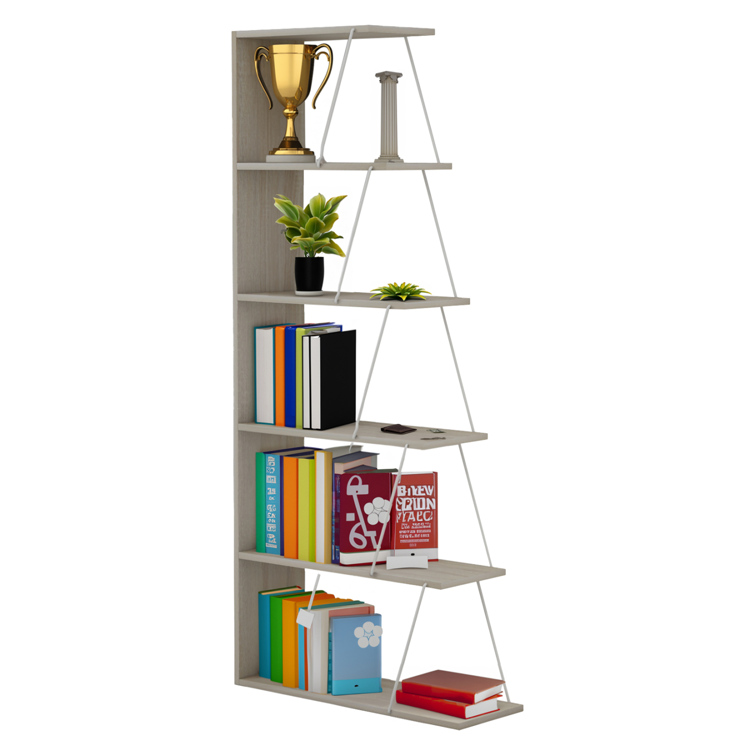 ΒΙΒΛΙΟΘΗΚΗ ΜΕΛΑΜΙΝΗΣ MINI TARS SONOMA ΛΕΥΚΟ HM2241.11 65x22-24x146Υεκ. 1