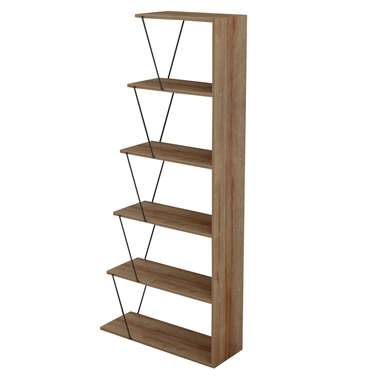 ΒΙΒΛΙΟΘΗΚΗ ΜΙΝΙ TARS HM2241.14 ΦΥΣΙΚΟ ΟΑΚ ΜΑΥΡΕΣ ΜΕΤΑΛ. ΒΕΡΓΕΣ 65x22-24x146Υεκ. 4