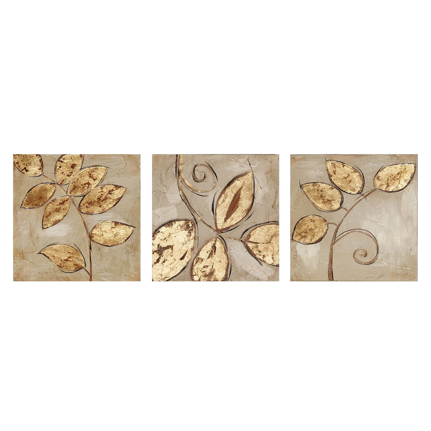ΠΙΝΑΚΑΣ ΚΑΜΒΑΣ ΤΡΙΠΤΥΧΟ GOLDEN LEAVES HM7327 90Χ3Χ30 εκ. 1