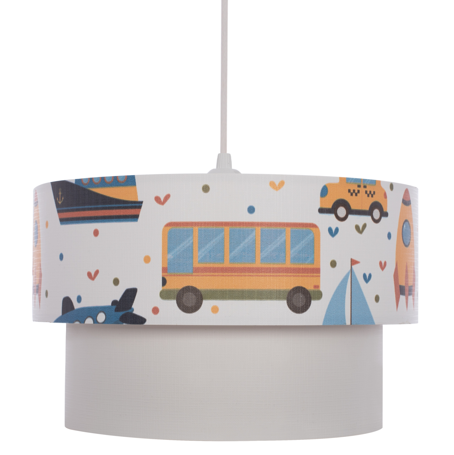 ΠΑΙΔΙΚΟ ΦΩΤΙΣΤΙΚΟ ΟΡΟΦΗΣ ΥΦΑΣΜΑΤΙΝΟ HM7573.01 ΛΕΥΚΟ ΣΧΕΔΙΟ TRANSPORT TOYS Φ30x70εκ 3