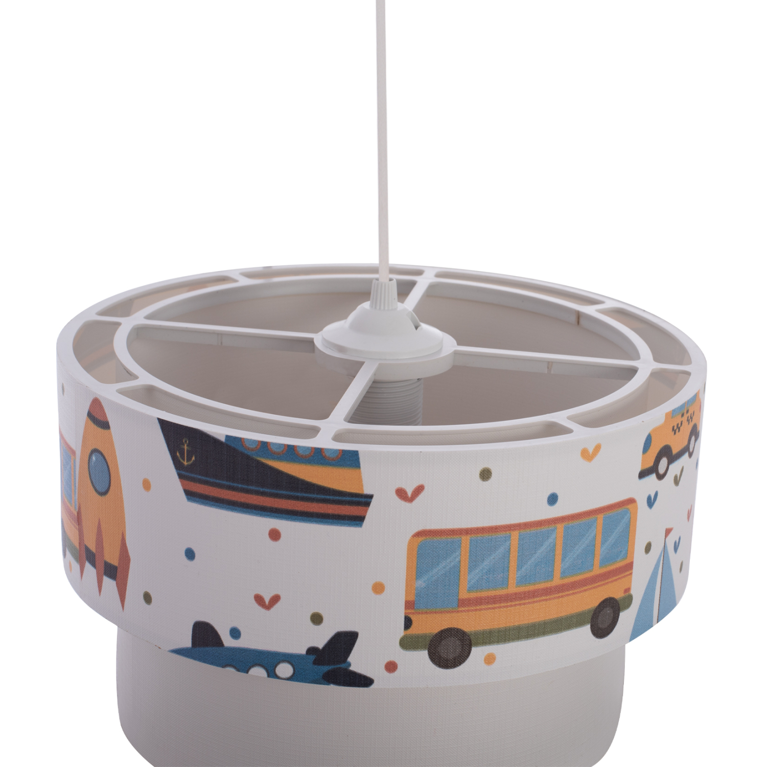 ΠΑΙΔΙΚΟ ΦΩΤΙΣΤΙΚΟ ΟΡΟΦΗΣ ΥΦΑΣΜΑΤΙΝΟ HM7573.01 ΛΕΥΚΟ ΣΧΕΔΙΟ TRANSPORT TOYS Φ30x70εκ 5