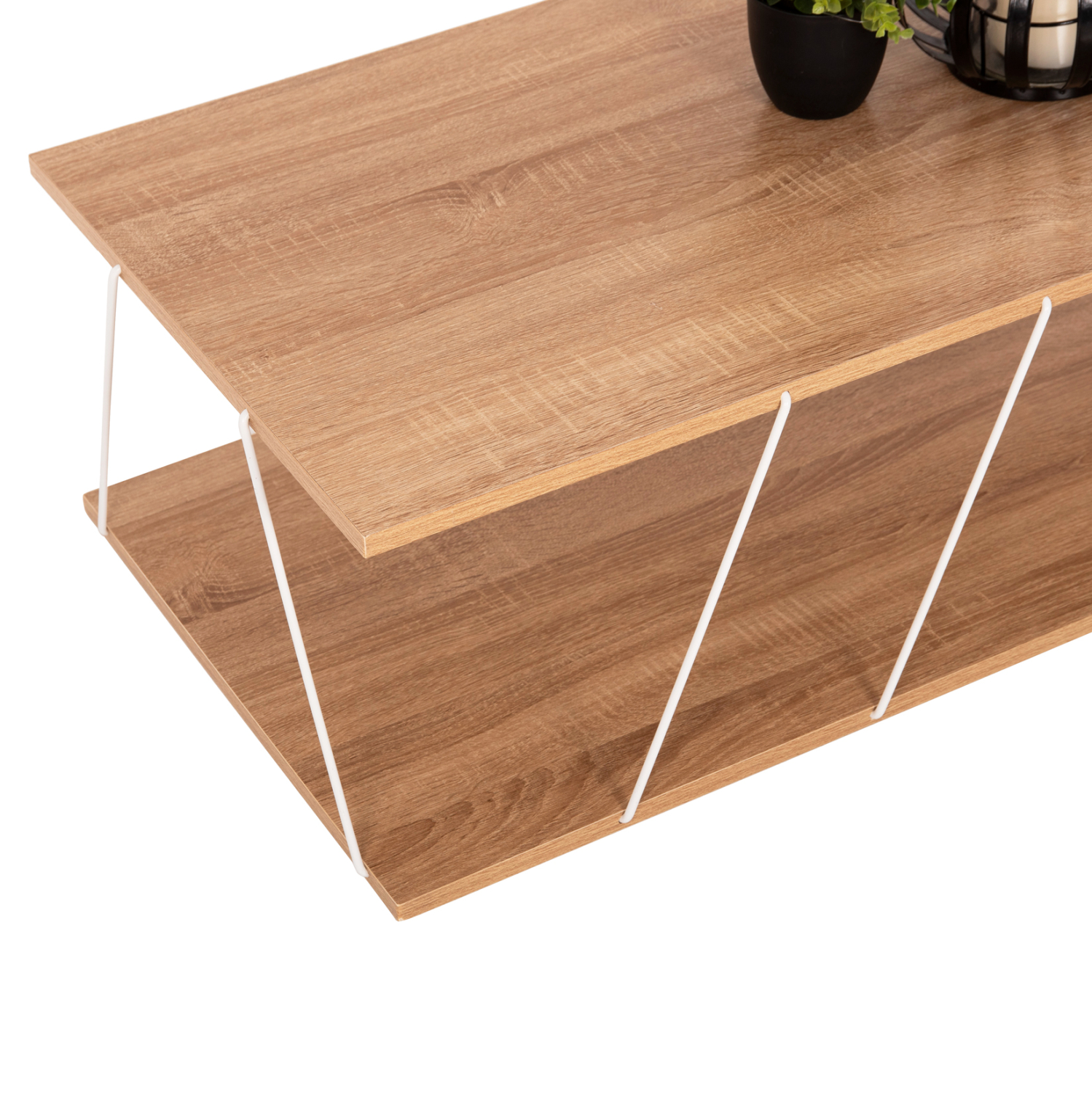 ΤΡΑΠΕΖΙ ΣΑΛΟΝΙΟΥ TARS HM8927.14 SONOMA ΜΕ ΛΕΥΚΕΣ ΜΕΤΑΛΛΙΚΕΣ ΒΕΡΓΕΣ 120Χ50Χ30Yεκ. 4