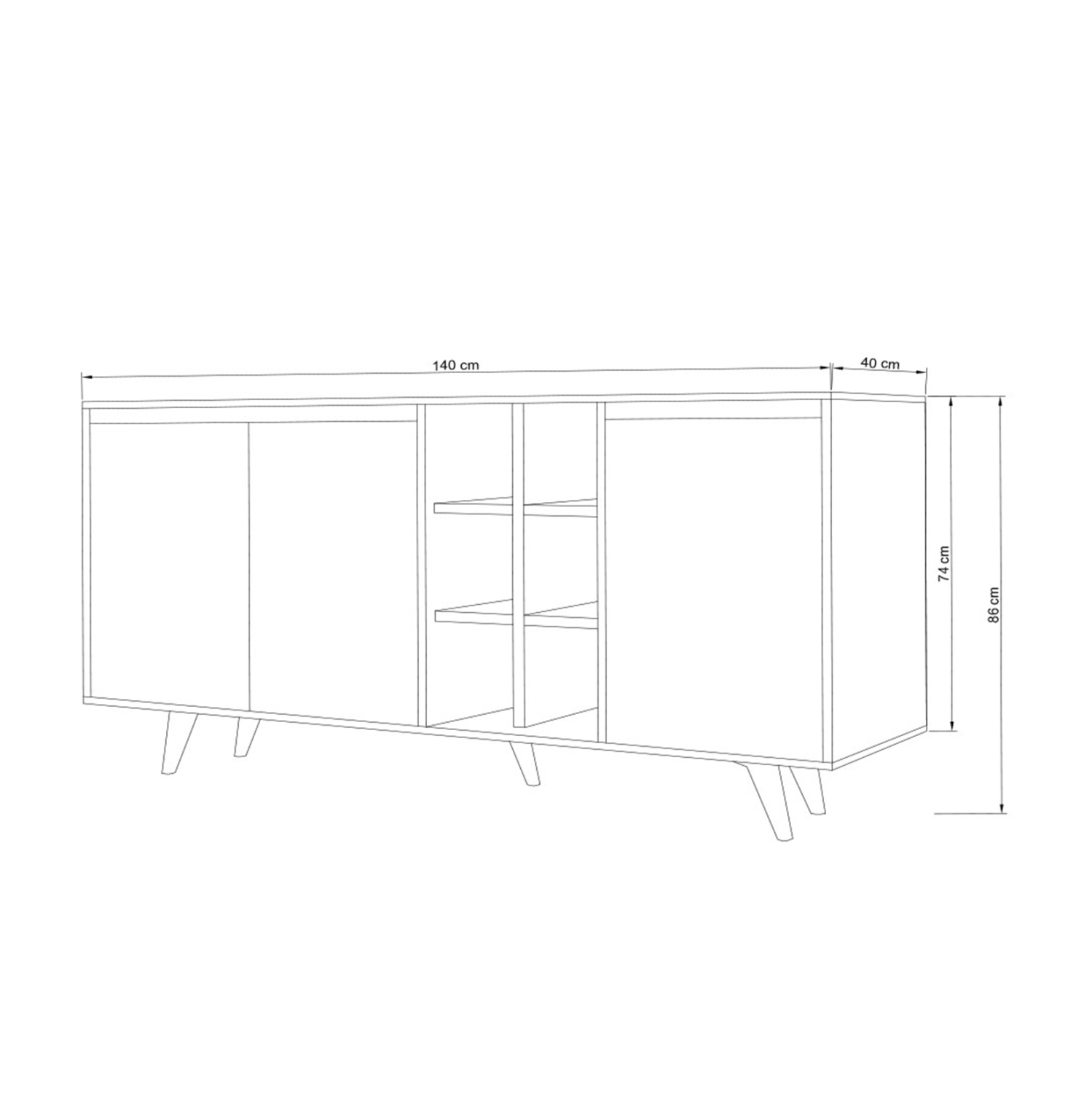 ΜΠΟΥΦΕΣ ΜΕΛΑΜΙΝΗΣ BRIAR ΛΕΥΚΟΣ ΜΕ ΚΑΡΥΔΙ ΠΟΡΤΕΣ 140x40x86Yεκ.HM9432.01 2