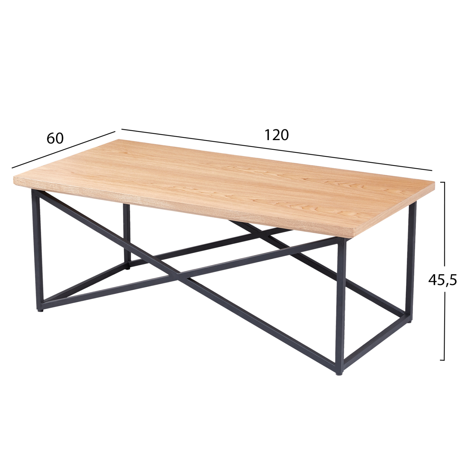 ΤΡΑΠΕΖΙ ΣΑΛΟΝΙΟΥ HM9469.01 MDF ΜΕ ΚΑΠΛΑΜΑ ΞΥΛΟΥ ΣΕ ΦΥΣΙΚΟ&amp;ΣΤΥΛ ΡΟΥΣΤΙΚ 120x60x45,5Yεκ. 2