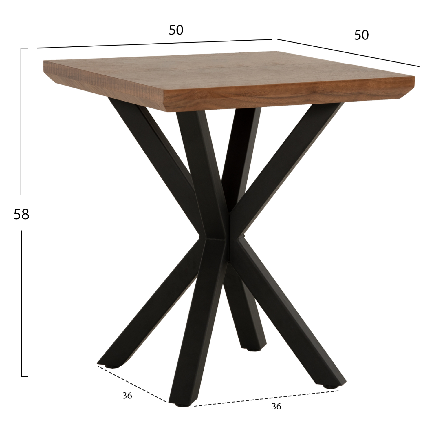 ΒΟΗΘΗΤΙΚΟ ΤΡΑΠΕΖΑΚΙ ΣΑΛΟΝΙΟΥ HM9471.02 MDF ΜΕ ΚΑΠΛΑΜΑ ΑΠΟ ΞΥΛΟ ΚΑΡΥΔΙΑΣ-ΜΕΤΑΛ.ΒΑΣΗ 50x50x58Υεκ. 2