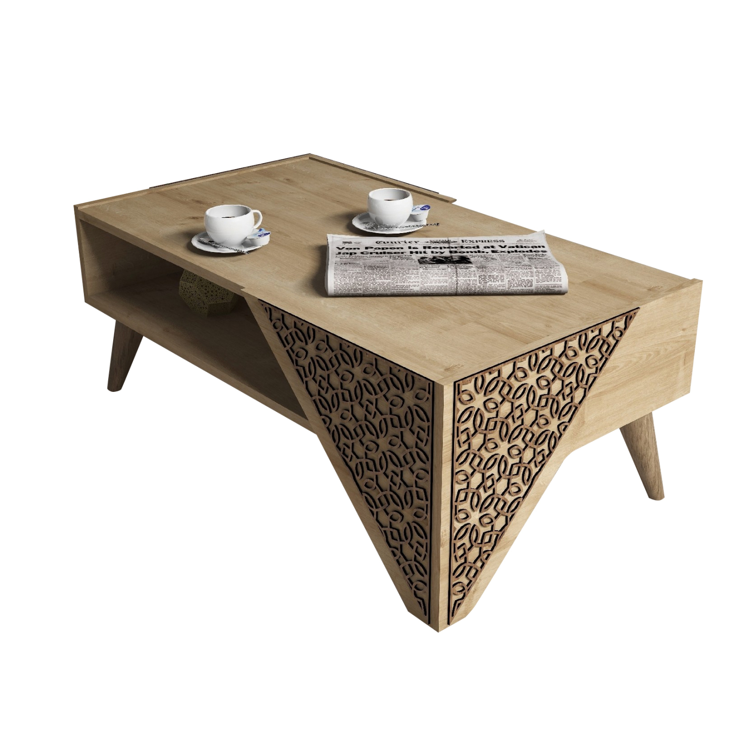 ΤΡΑΠΕΖΙ ΣΑΛΟΝΙΟΥ ΜΕΛΑΜΙΝΗΣ HM9498.01 ΣΕ ΦΥΣΙΚΟ ΟΑΚ-ΣΚΑΛΙΣΤΕΣ ΓΩΝΙΕΣ 105x58x40Υεκ. 1