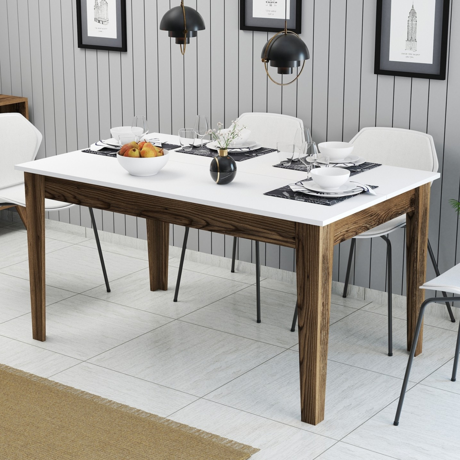 ΤΡΑΠΕΖΙ ΤΡΑΠΕΖΑΡΙΑΣ STANDARD HM9507.02 ΜΕΛΑΜΙΝΗ ΚΑΡΥΔΙ-ΛΕΥΚΟ ΜΕ ΑΠΟΘ.ΧΩΡΟ 145x88x75Yεκ. 3