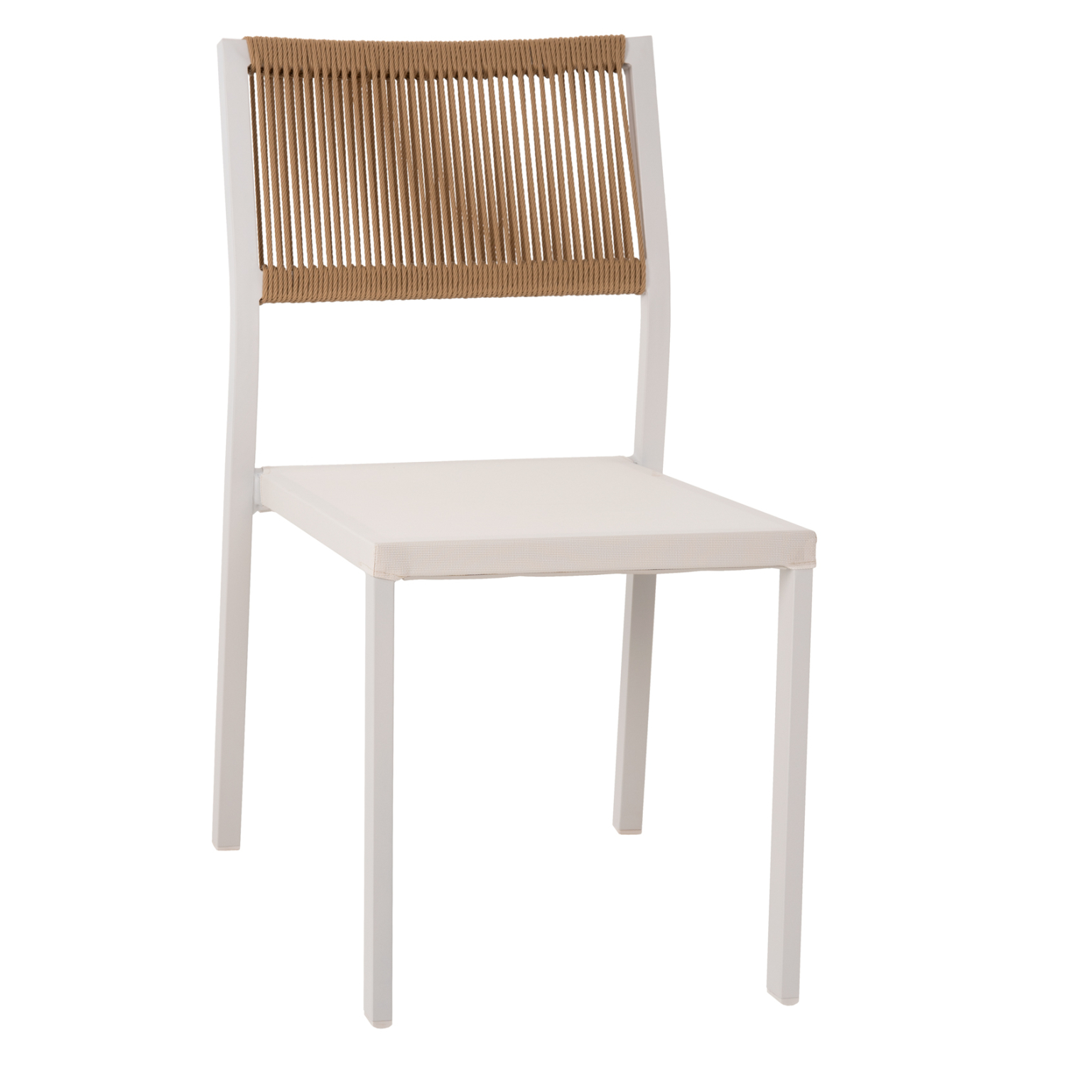 ΚΑΡΕΚΛΑ ΑΛΟΥΜΙΝΙΟΥ ΛΕΥΚΗ ΜΠΕΖ RATTAN &amp; TEXTLINE HM5921.02 46x55,5x83Yεκ. 1
