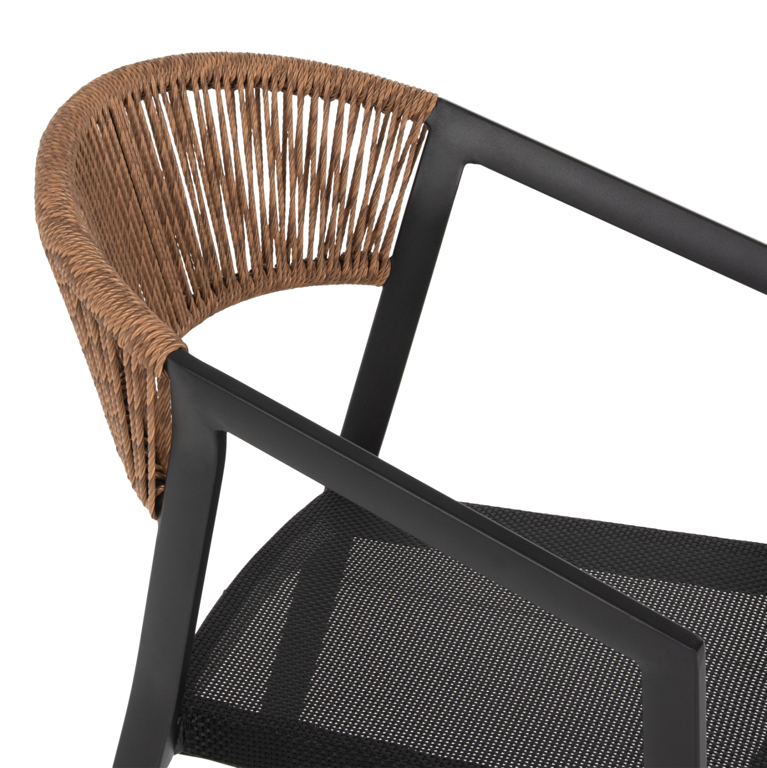 ΠΟΛΥΘΡΟΝΑ ΑΛΟΥΜΙΝΙΟΥ MIRI HM5891.05 ΜΑΥΡΟΣ ΣΚΕΛΕΤΟΣ&amp;TEXTLINE-ΜΠΕΖ RATTAN 57,5x59x81,5Yεκ. 7