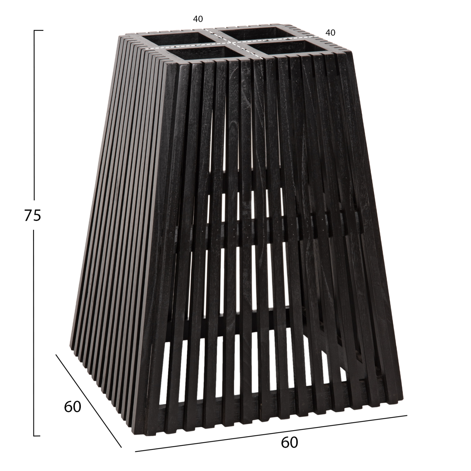 ΒΑΣΗ ΤΡΑΠΕΖΙΟΥ ΕΣΩΤ.ΧΩΡΟΥ ΤΕΤΡΑΓΩΝΗ FRANTZ HM9460.02 ΞΥΛΟ MINDI ΣΕ ΜΑΥΡΟ 60x60x75Y εκ. 2