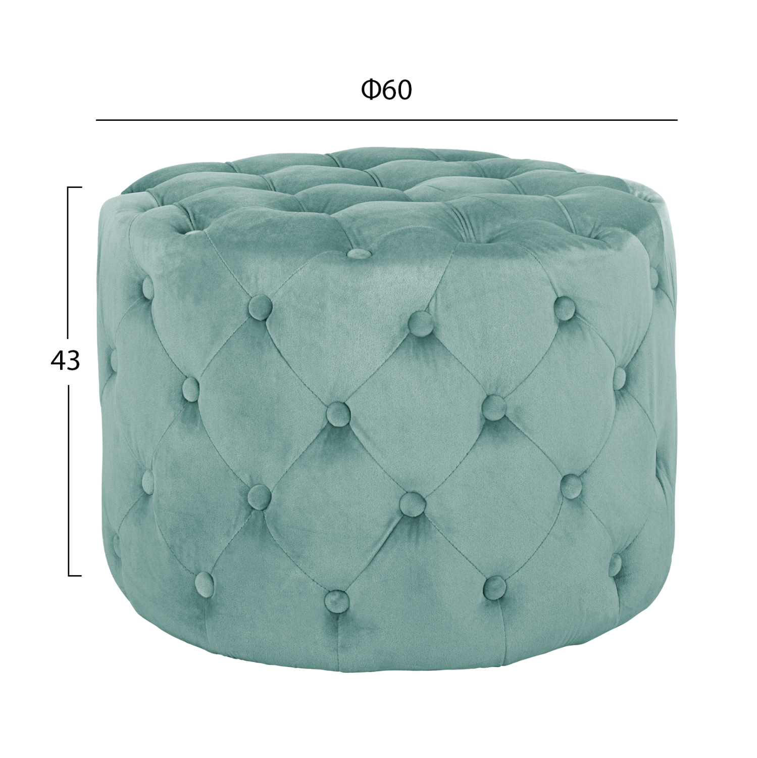 ΣΚΑΜΠΟ KASSIE ΦΥΣΤΙΚΙ ΒΕΛΟΥΔΟ ΤΥΠΟΥ CHESTERFIELD HM8406.07 Φ60X43Υ εκ. 2