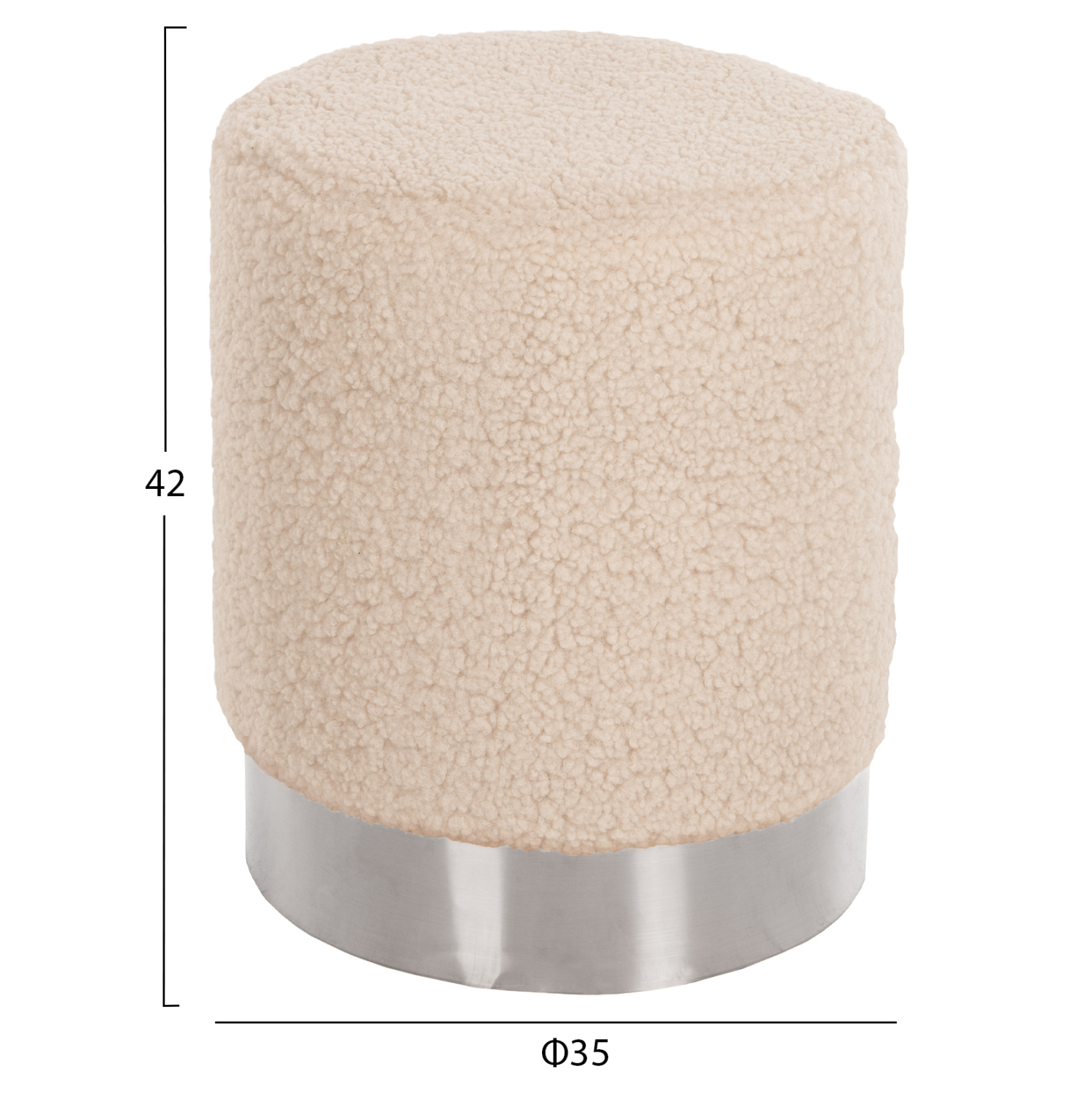 ΣΚΑΜΠΟ LEVY HM8408.23 ΛΕΥΚΟ ΜΠΟΥΚΛΕ ΥΦΑΣΜΑ ΜΕ ΑΣΗΜΙ ΒΑΣΗ Φ35x42Υ εκ. 2