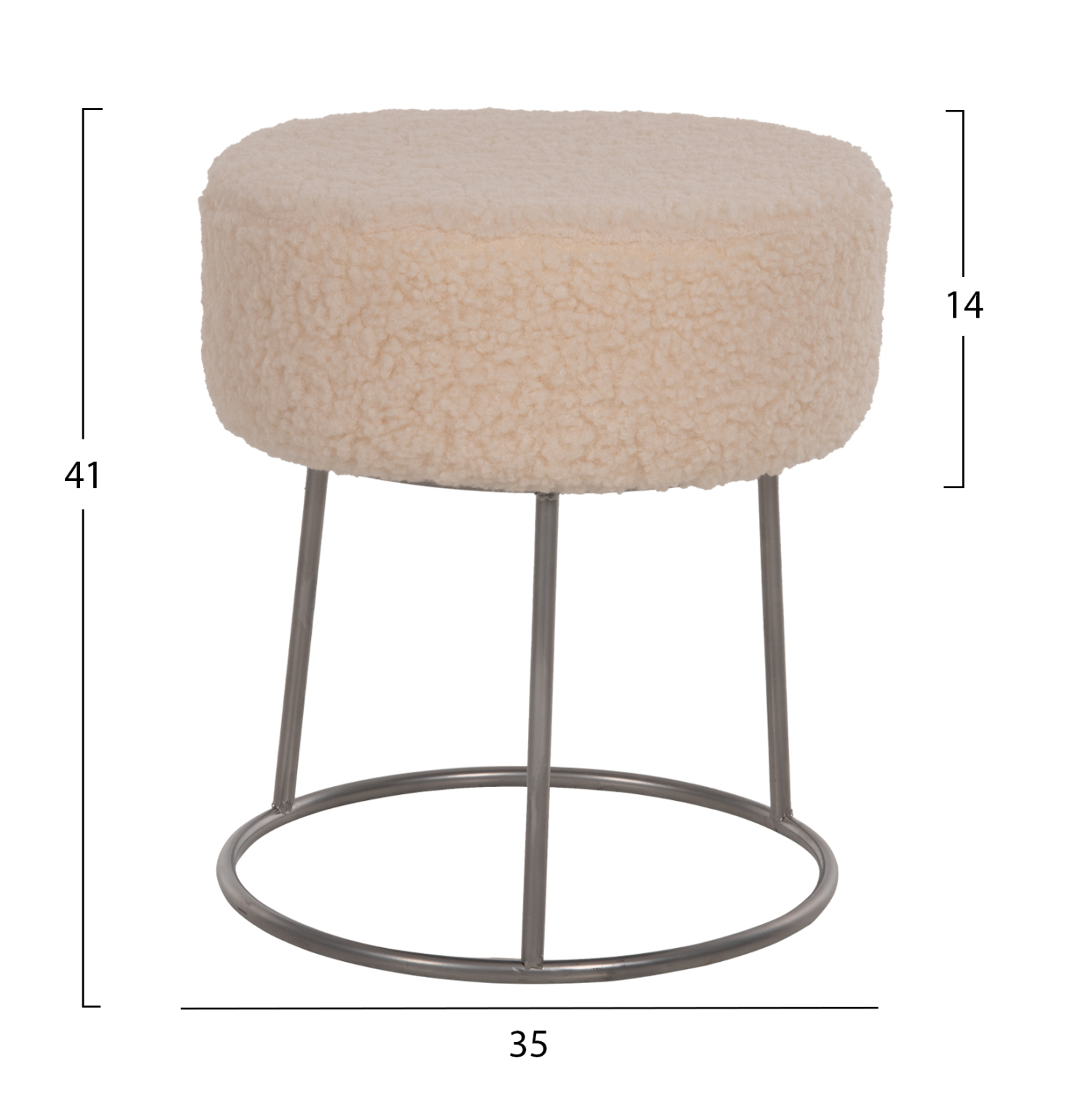 ΣΚΑΜΠΟ KARLO HM8411.23 ΜΕ ΛΕΥΚΟ ΜΠΟΥΚΛΕ ΥΦΑΣΜΑ ΜΕ ΑΣΗΜΙ ΒΑΣΗ Φ35x41Υεκ. 2