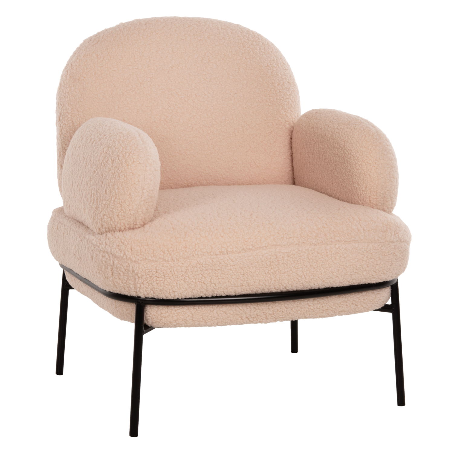 ΠΟΛΥΘΡΟΝΑ AGNES HM9525.20 ΕΚΡΟΥ ΜΠΟΥΚΛΕ-ΜΑΥΡΑ ΜΕΤΑΛΛΙΚΑ ΠΟΔΙΑ 74x71x83Υεκ. 1