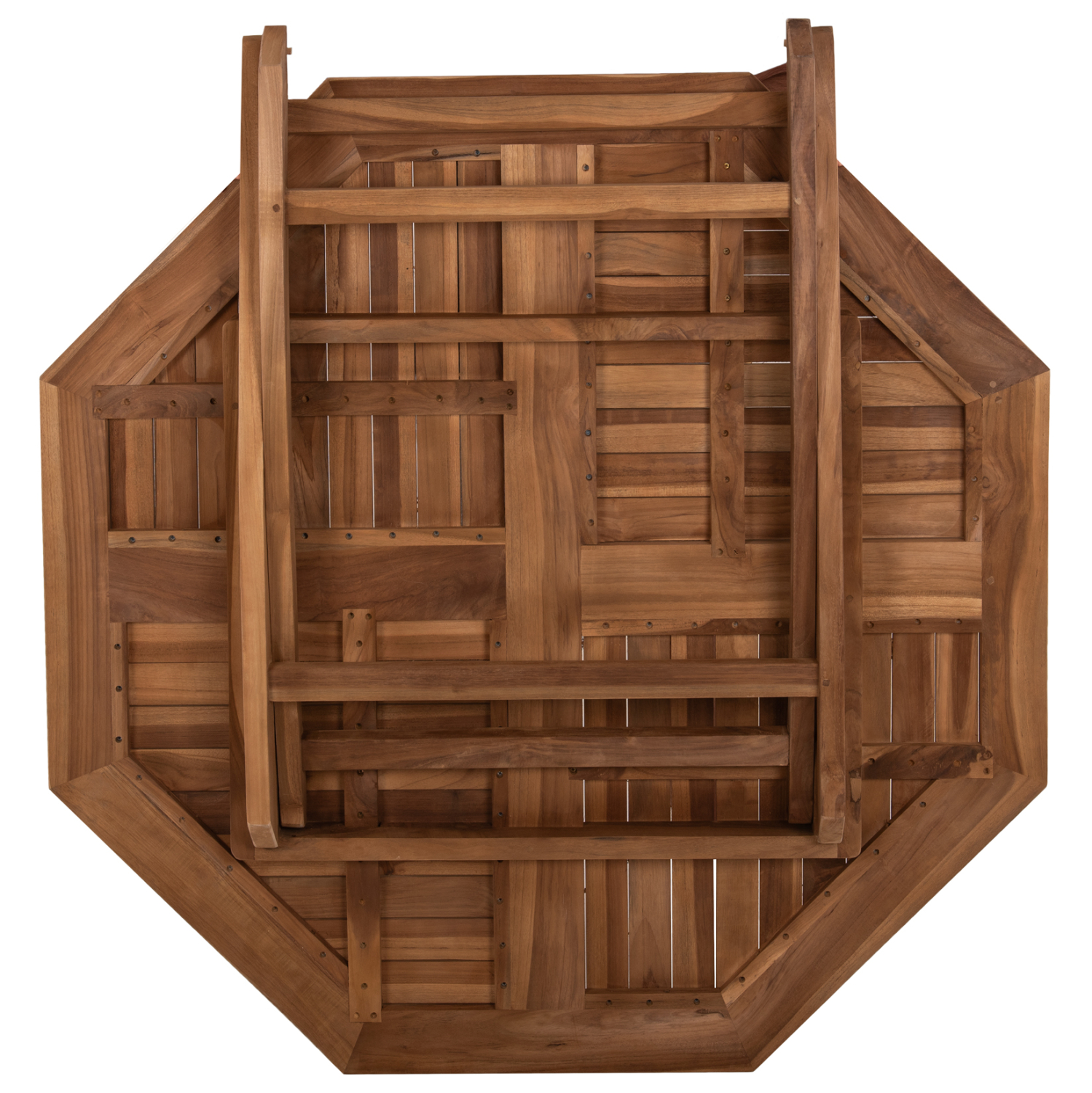 ΤΡΑΠΕΖΙ ΠΟΛΥΓΩΝΟ KENDALL ΠΤΥΣΣΟΜΕΝΟ HM9545 TEAK ΣΕ ΦΥΣΙΚΟ ΧΡΩΜΑ 120x120x75Yεκ. 8