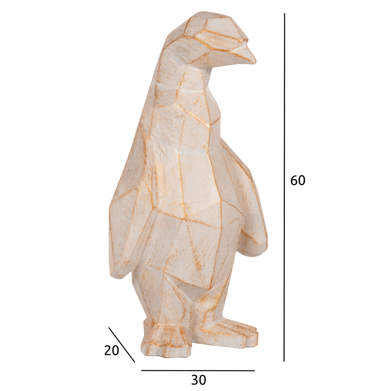ΔΙΑΚΟΣΜΗΤΙΚΟ ΔΑΠΕΔΟΥ PENGUIN HM7915 GRC ΣΕ ΛΕΥΚΗ ΠΑΤΙΝΑ ΜΕ ΧΡΥΣΕΣ ΛΕΠΤΟΜΕΡΕΙΕΣ 30x20x60Υεκ. 2