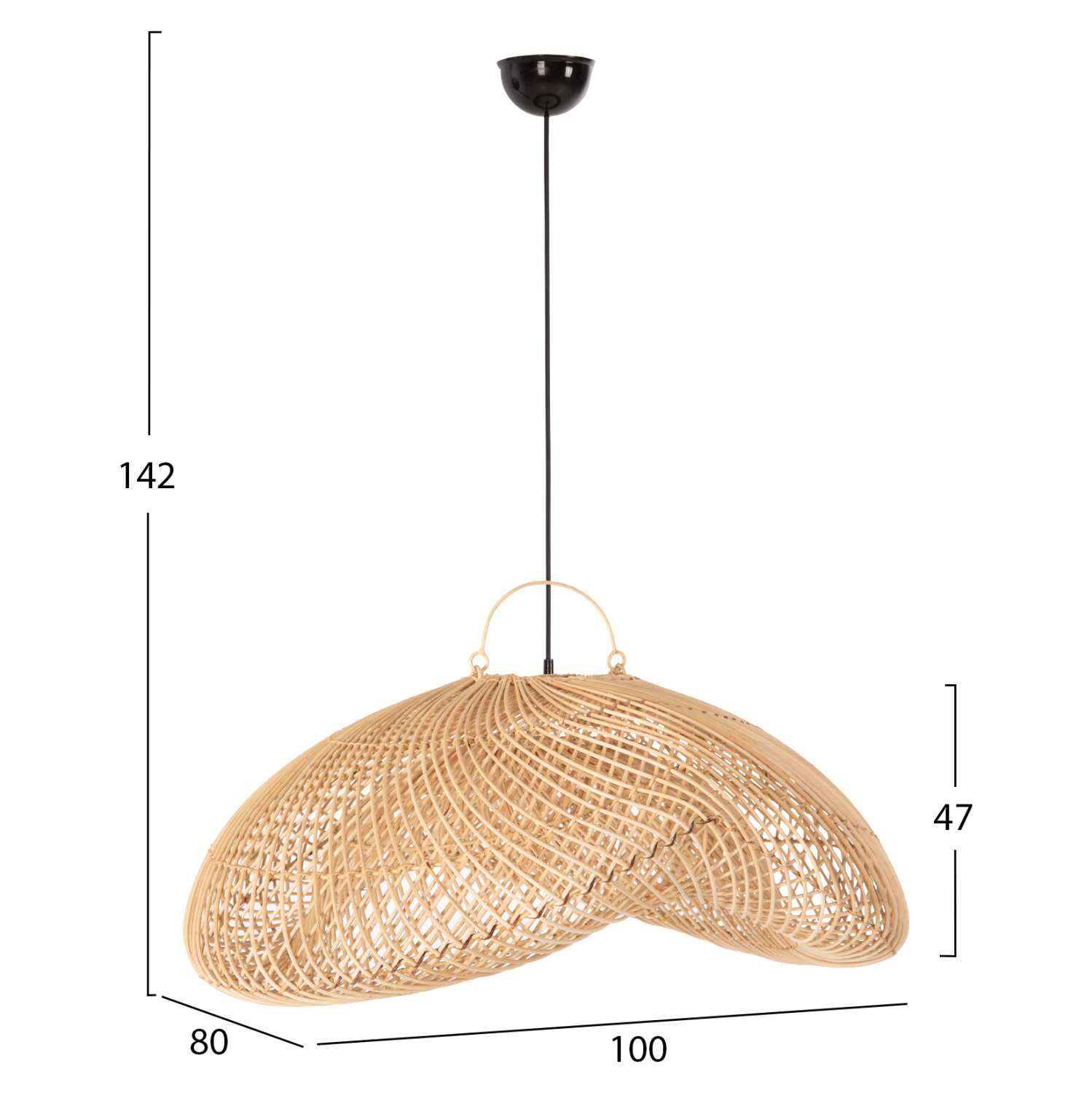 ΦΩΤΙΣΤΙΚΟ ΟΡΟΦΗΣ ΚΡΕΜΑΣΤΟ PERK HM7861 RATTAN ΣΕ ΦΥΣΙΚΟ ΧΡΩΜΑ 100x80x142Υ εκ. 2