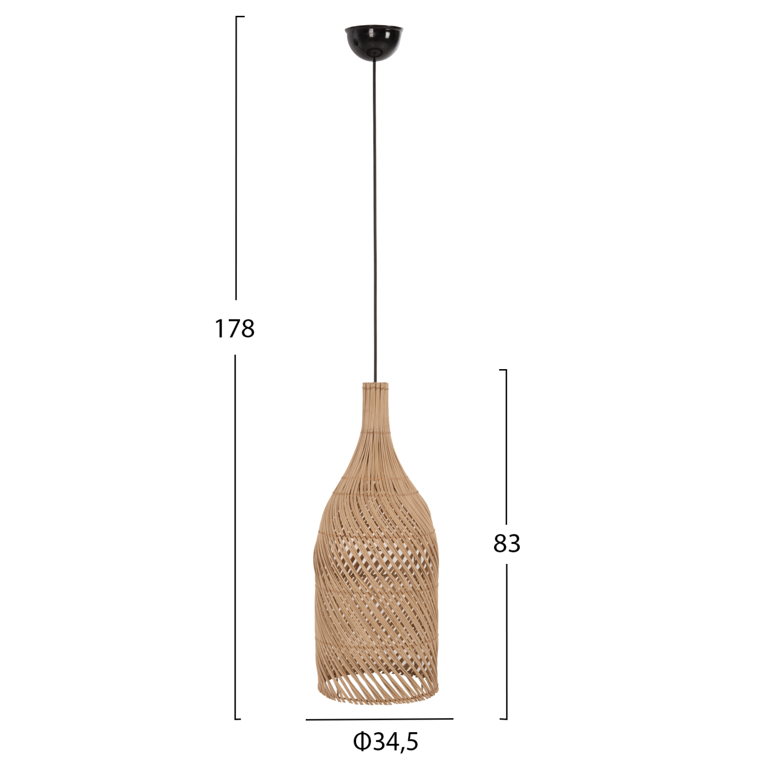 ΦΩΤΙΣΤΙΚΟ ΟΡΟΦΗΣ HM7883 ΚΡΕΜΑΣΤΟ ΑΠΟ RATTAN ΣΕ ΦΥΣΙΚΟ ΧΡΩΜΑ Φ34,5x178Υεκ. 2