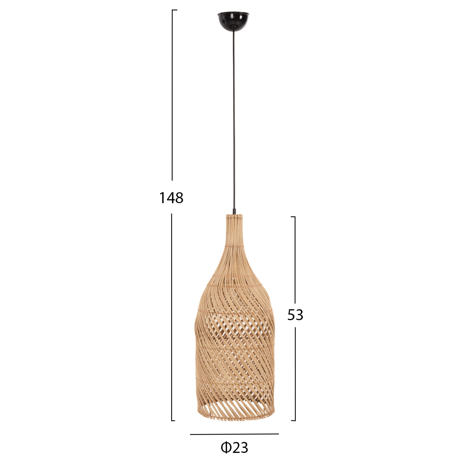 ΦΩΤΙΣΤΙΚΟ ΟΡΟΦΗΣ HM7885 ΚΡΕΜΑΣΤΟ ΑΠΟ RATTAN ΣΕ ΦΥΣΙΚΟ ΧΡΩΜΑ Φ23x148Yεκ. 2