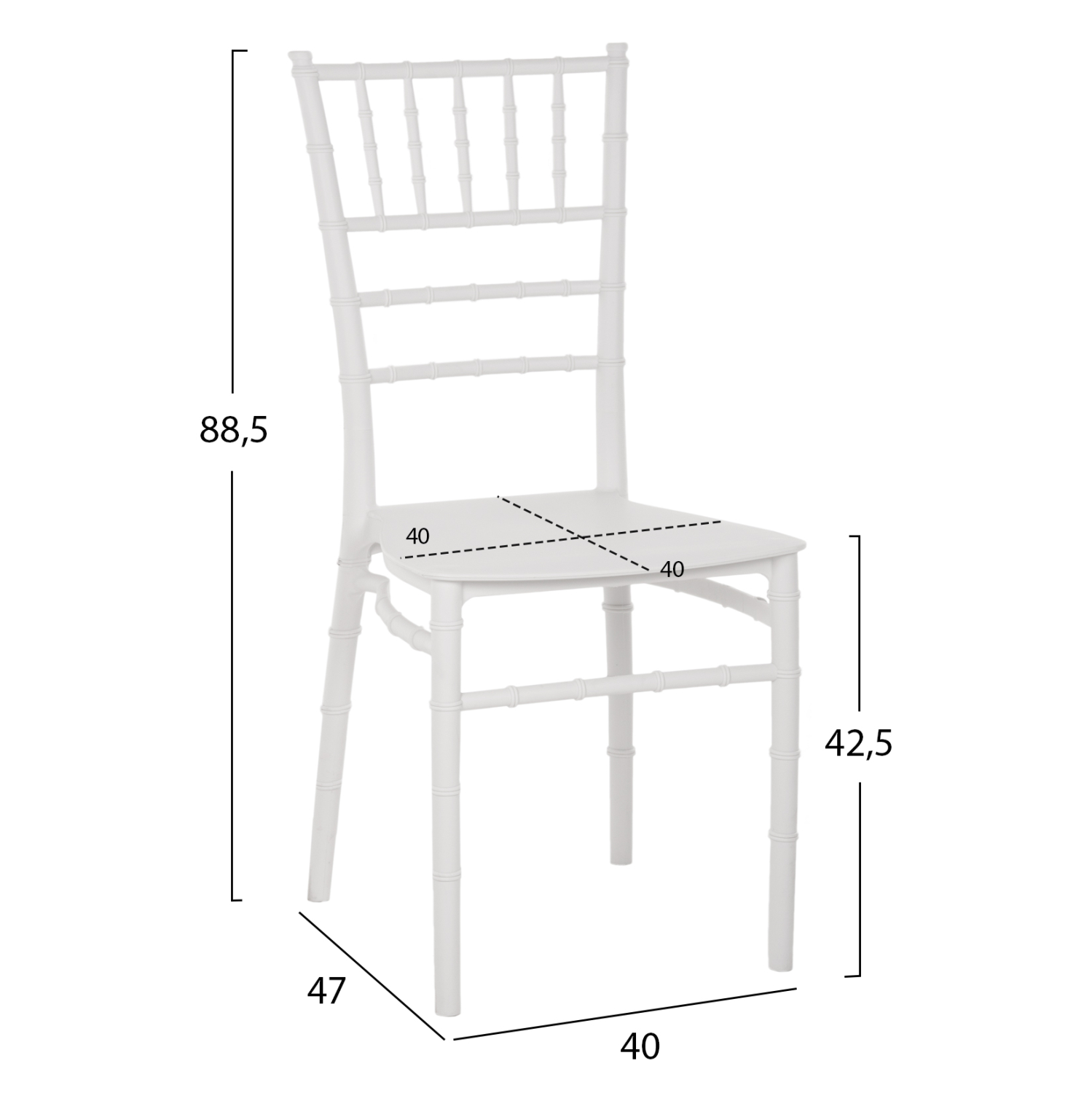 ΚΑΡΕΚΛΑ ΠΟΛΥΠΡΟΠΥΛΕΝΙΟΥ CATERING TIFFANY HM8058.31 ΛΕΥΚΟ 39x46x89Υεκ. 2