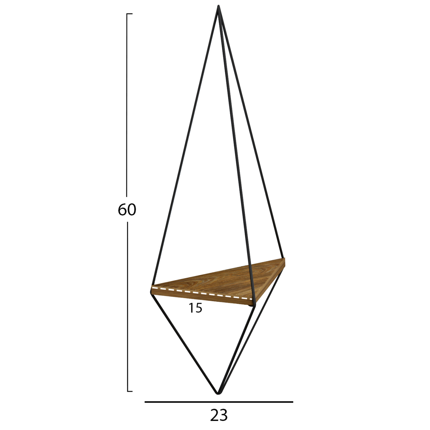 ΕΠΙΤΟΙΧΙΟ ΡΑΦΙ ΣΕΤ 2ΤΜΧ CANNARD HM8925.11 ΜΕΛΑΜΙΝΗ ΦΥΣΙΚΟ-ΜΕΤΑΛΛΟ ΜΑΥΡΟ 23x15x60Υεκ 2
