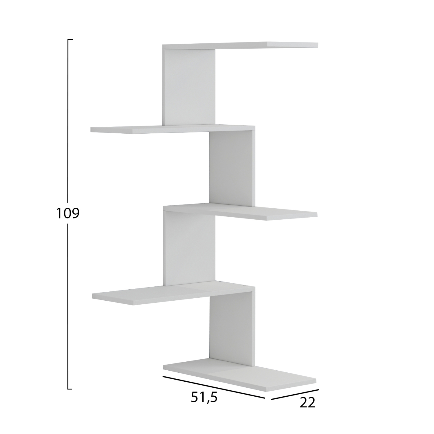 ΕΠΙΤΟΙΧΙΑ ΡΑΦΙΕΡΑ RORY HM8931.11 ΜΕΛΑΜΙΝΗ ΣΕ ΛΕΥΚΟ 22x51,5x109Υ εκ. 2