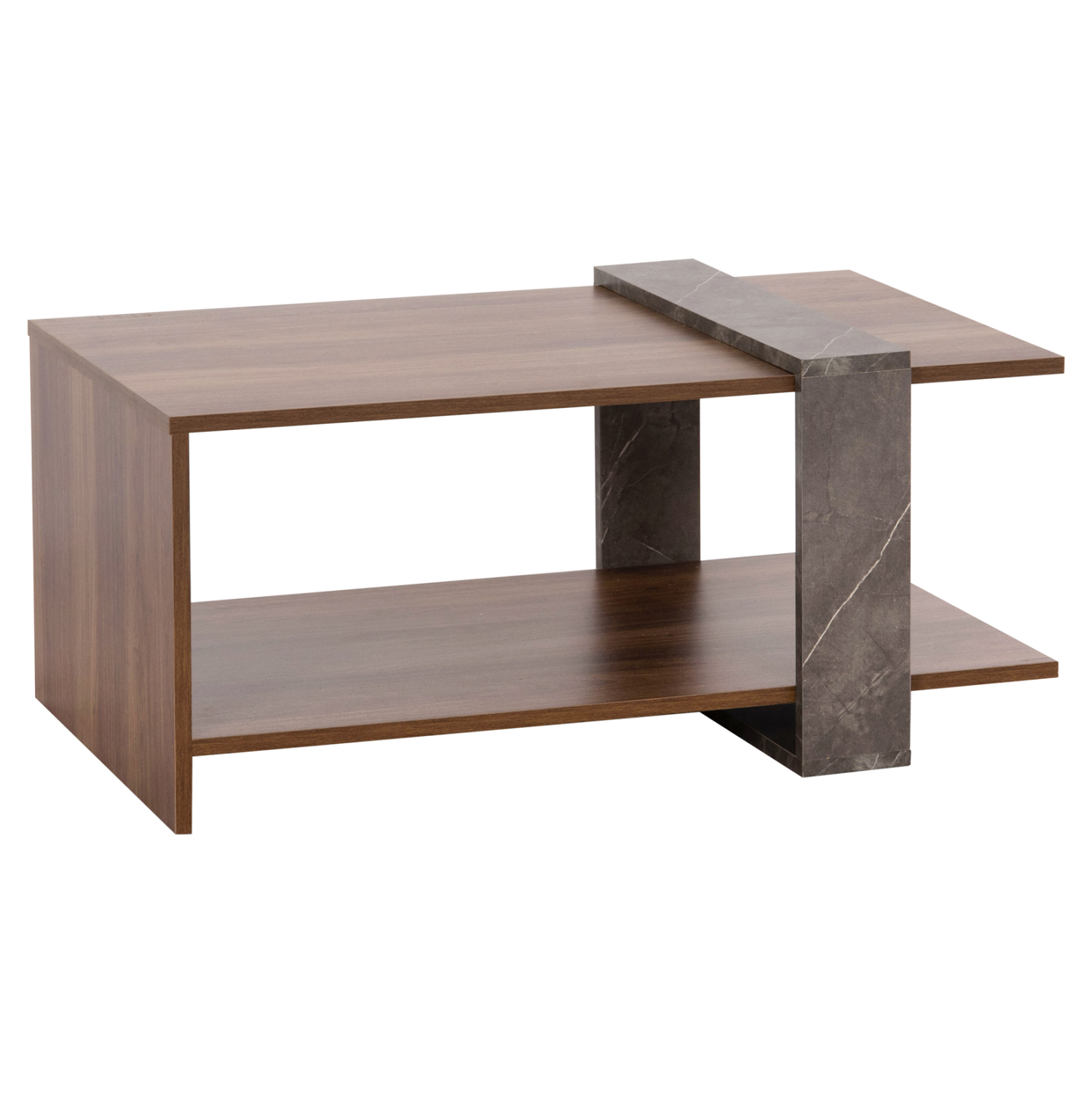 ΤΡΑΠΕΖΙ ΣΑΛΟΝΙΟΥ WILMA HM8950.13 ΜΕΛΑΜΙΝΗ ΣΕ ΦΥΣΙΚΟ-ΓΚΡΙ ΠΕΤΡΑ 80Χ50Χ35Υ εκ. 1