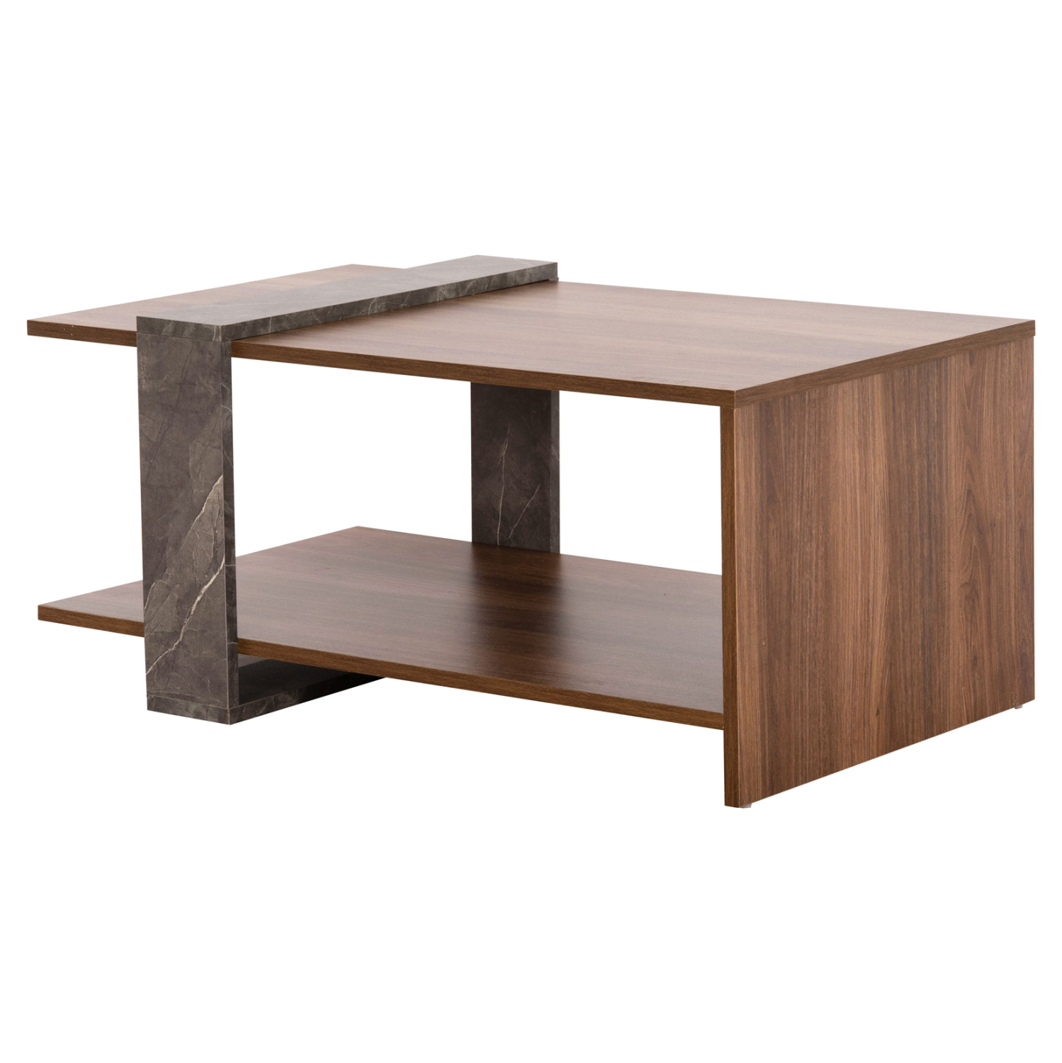 ΤΡΑΠΕΖΙ ΣΑΛΟΝΙΟΥ WILMA HM8950.13 ΜΕΛΑΜΙΝΗ ΣΕ ΦΥΣΙΚΟ-ΓΚΡΙ ΠΕΤΡΑ 80Χ50Χ35Υ εκ. 5