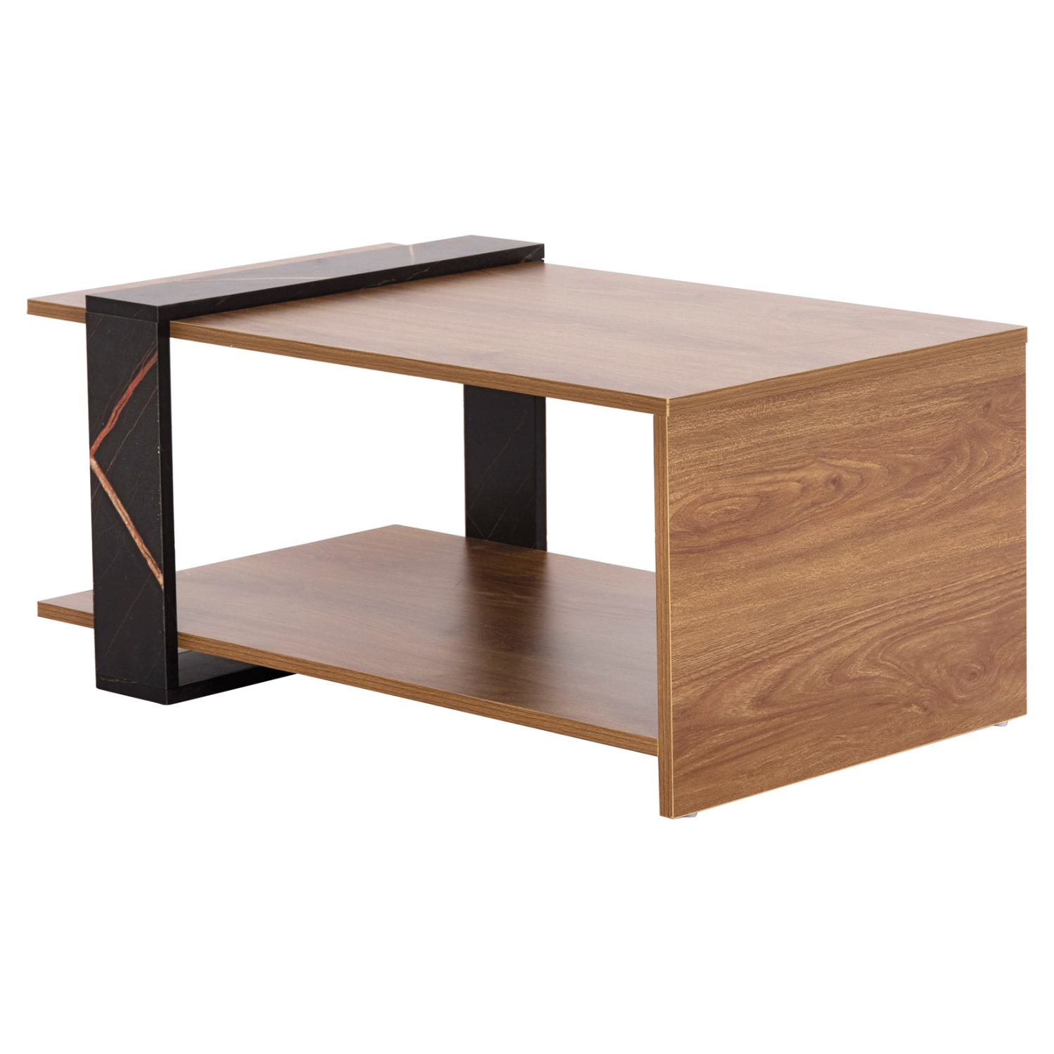 ΤΡΑΠΕΖΙ ΣΑΛΟΝΙΟΥ WILMA HM8950.12 ΜΕΛΑΜΙΝΗ ΣΕ ΦΥΣΙΚΟ-ΜΑΥΡΟ ΜΑΡΜΑΡΟ 80Χ50Χ35Υεκ. 5