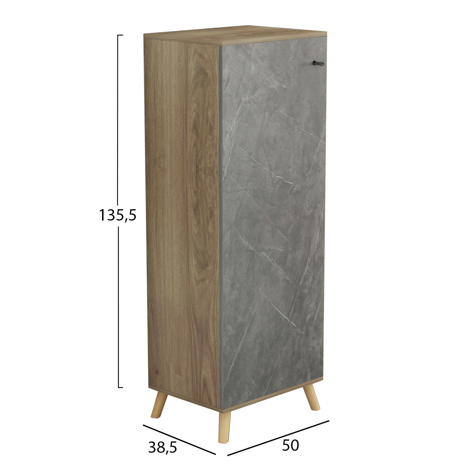 ΠΑΠΟΥΤΣΟΘΗΚΗ-ΝΤΟΥΛΑΠΙ ALVARO HM8954.14 ΜΕΛΑΜΙΝΗ SONAMA-STONE TEXTURE 50Χ38Χ135Yεκ. 2