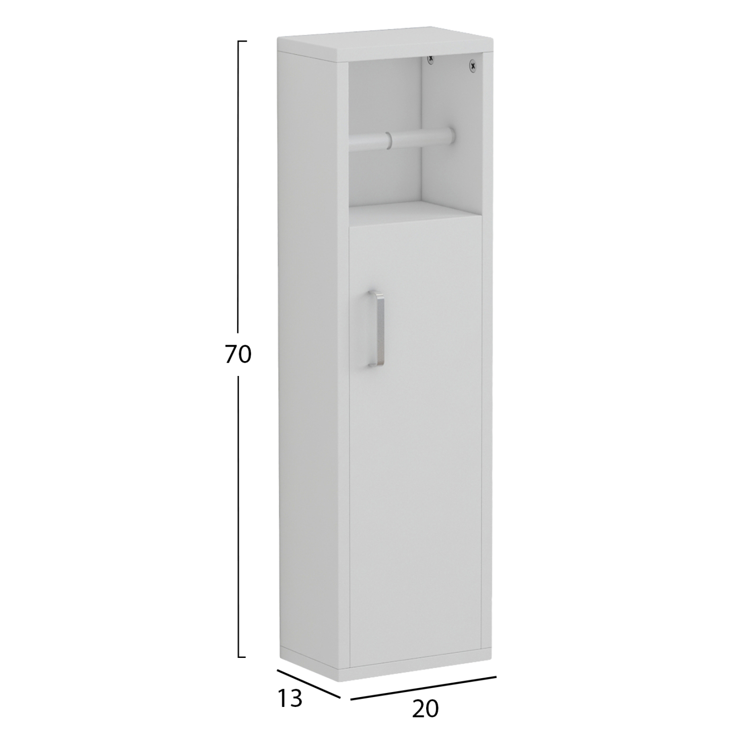 ΝΤΟΥΛΑΠΙ ΜΠΑΝΙΟΥ DAMIEN HM9025.12 ΜΕΛΑΜΙΝΗ ΛΕΥΚΗ 20x13x70Yεκ. 2
