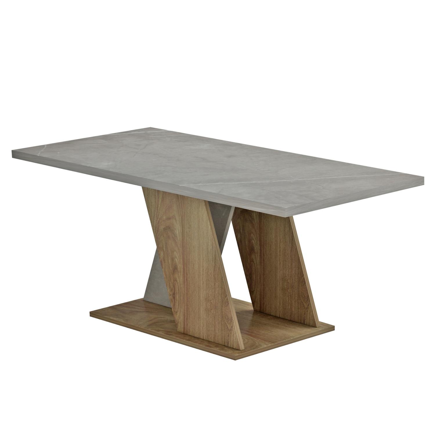 ΤΡΑΠΕΖΙ ΣΑΛΟΝΙΟΥ DILE HM9528.02 ΜΕΛΑΜΙΝΗ ΣΕ STONE TEXTURE ΓΚΡΙ-ΦΥΣΙΚΟ 110x55x47Υεκ. 4