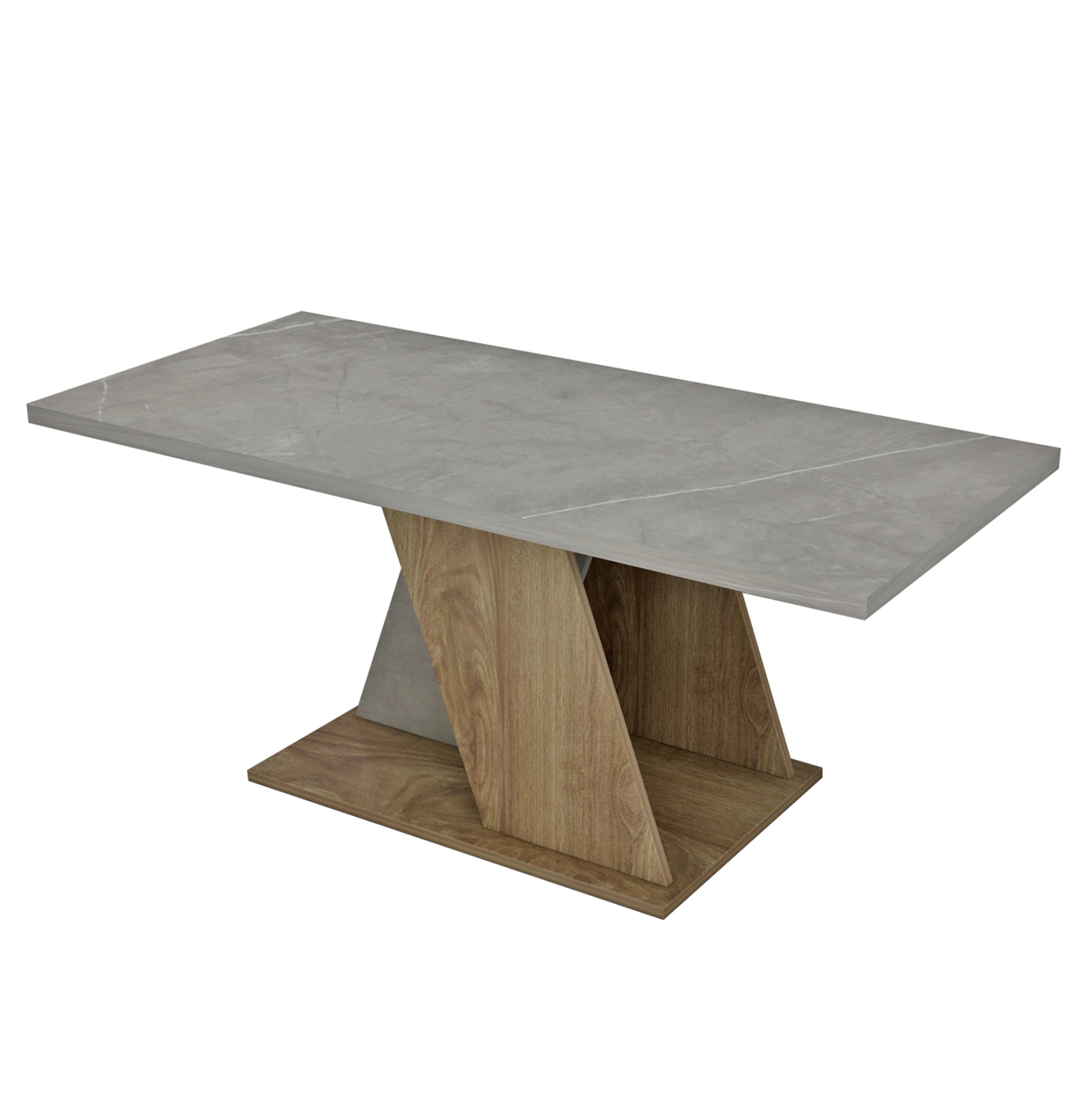 ΤΡΑΠΕΖΙ ΣΑΛΟΝΙΟΥ DILE HM9528.02 ΜΕΛΑΜΙΝΗ ΣΕ STONE TEXTURE ΓΚΡΙ-ΦΥΣΙΚΟ 110x55x47Υεκ. 5