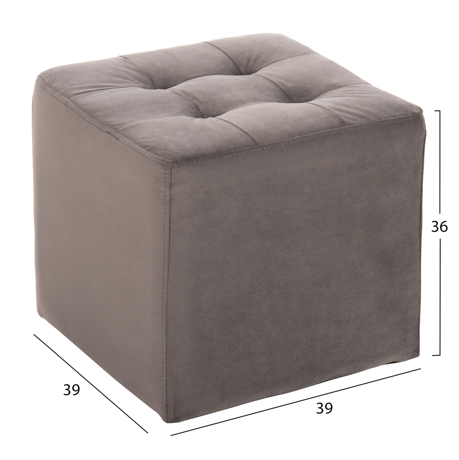 ΣΚΑΜΠΩ PUNK HM264.11 ΓΚΡΙ ΒΕΛΟΥΔΟ 39Χ39Χ36Υεκ. 2