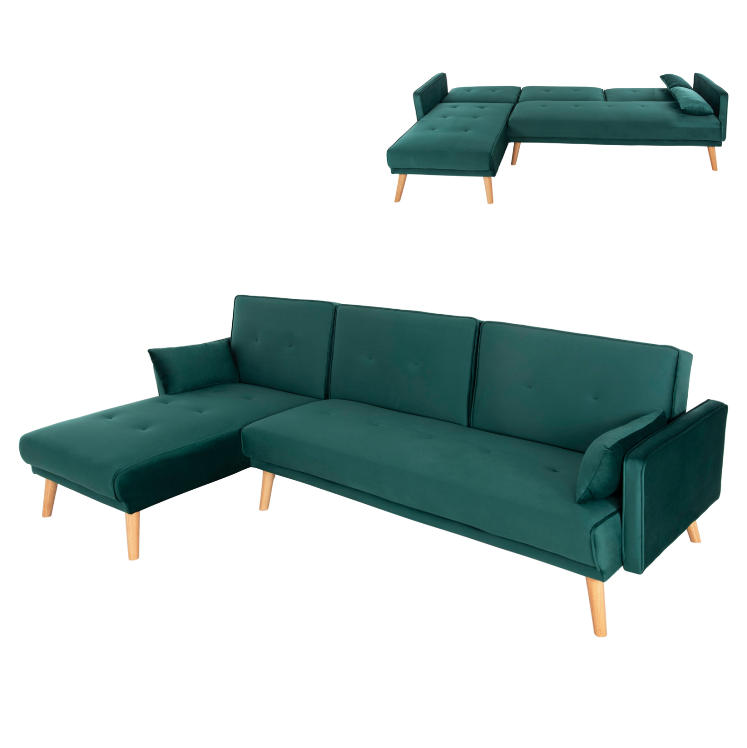 ΓΩΝΙΑΚΟΣ ΚΑΝΑΠΕΣ-ΚΡΕΒΑΤΙ ΑΝΑΣΤΡΕΨΙΜΟΣ PANTHEA HM3127.13 ΚΥΠΑΡΙΣΣΙ ΒΕΛΟΥΔΟ 260x155x86Υεκ 1