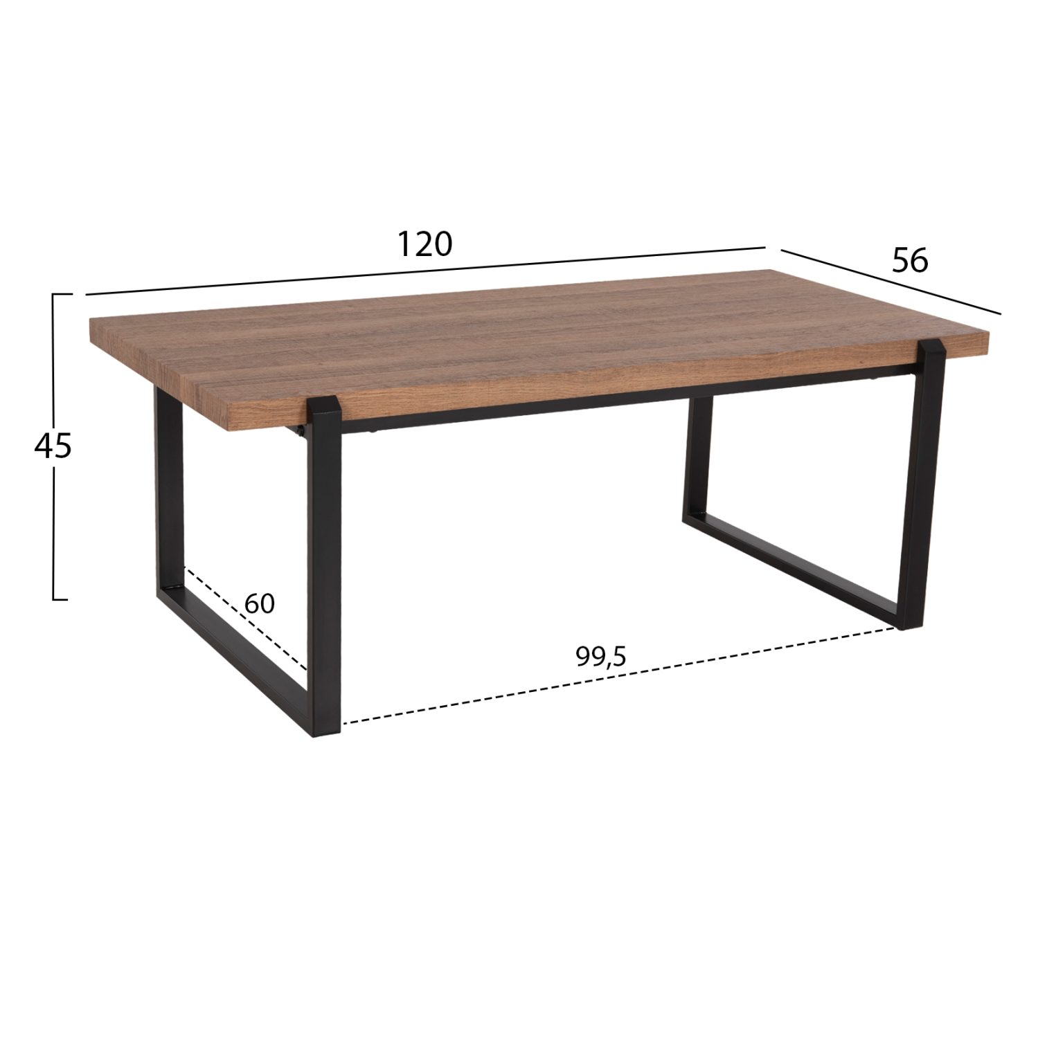 ΤΡΑΠΕΖΙ ΣΑΛΟΝΙΟΥ SHABEN HM9585.04 MDF ΚΑΡΥΔΙ ΞΥΛΟ-ΜΑΥΡΗ ΜΕΤΑΛΛΙΚΗ ΒΑΣΗ 120x56X45Yεκ. 2