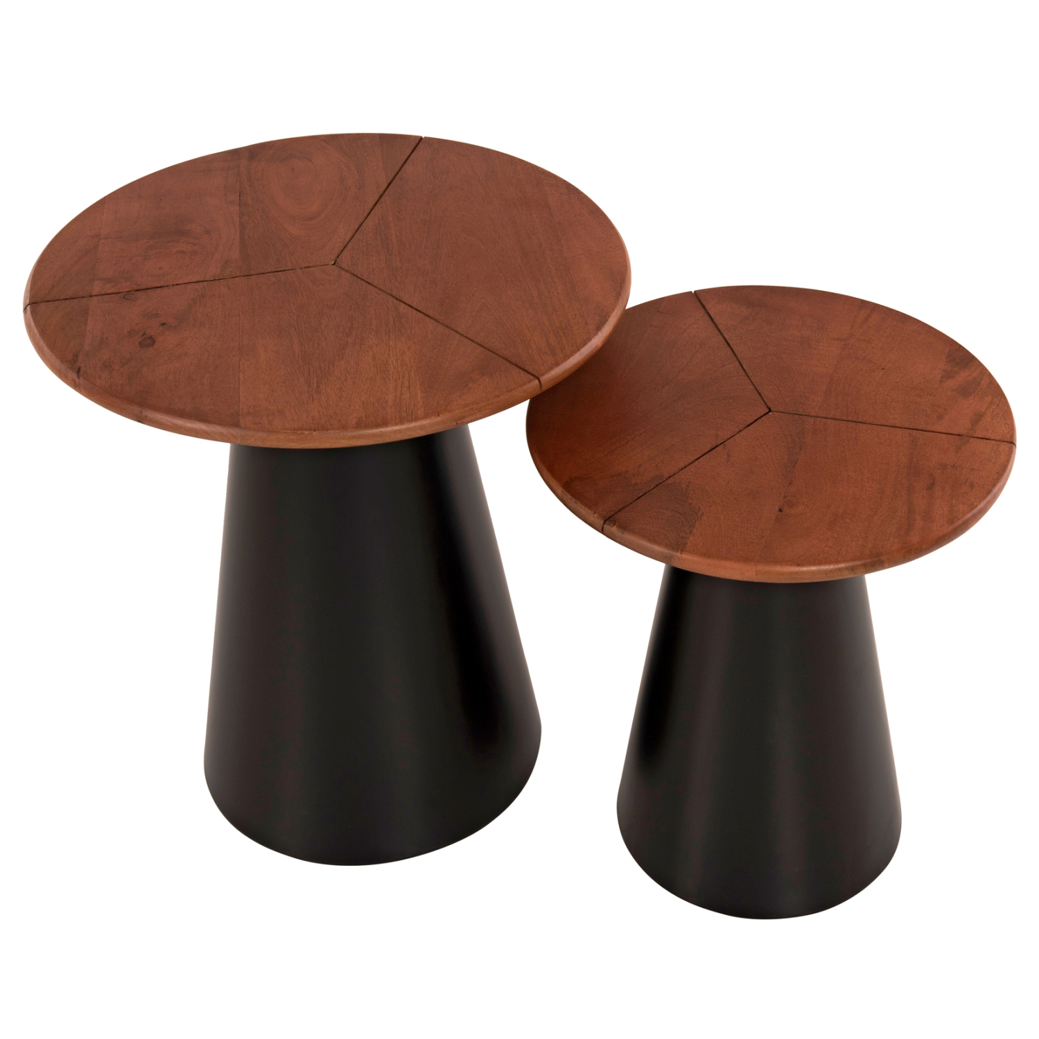 ΒΟΗΘΗΤΙΚΑ ΤΡΑΠΕΖΑΚΙΑ 2ΤΜΧ SUNNI HM9669 ΜΕΤΑΛΛΟ ΜΑΥΡΟ-MANGO TOP Φ48,5 &amp; Φ39,5 εκ. 4